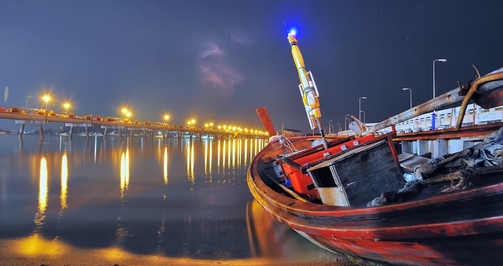 A traditional Thai boat in Chalong Bay
