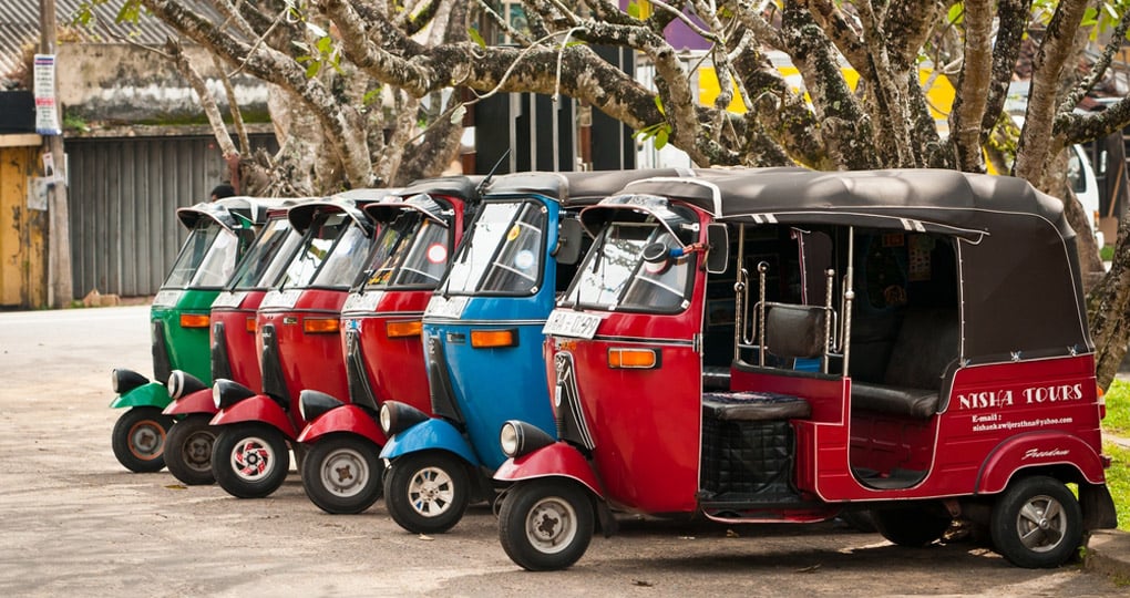 Tuk-tuks are a popular mode of transport in Colombo Tuk-tuks are a popular mode of transport in Colombo