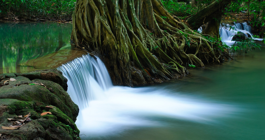 A small waterfall in the forest near Krabi
