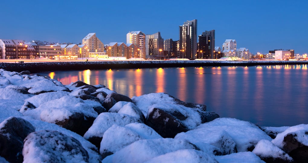 Winter sunshine over the city centre Winter sunshine over the city centre