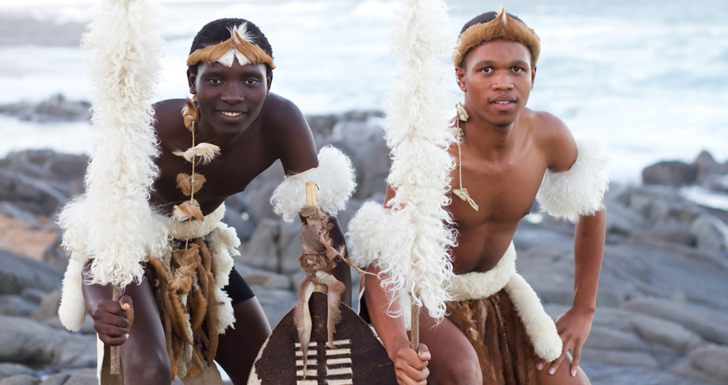African zulu man in costume make for a great photograph while on Zululand tours. African zulu man in costume make for a great photograph while on Zululand tours.