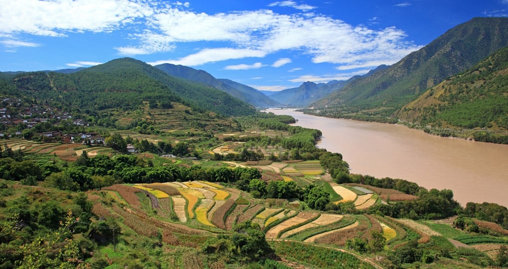 Fertile agricultural land alongside the Yangtze River