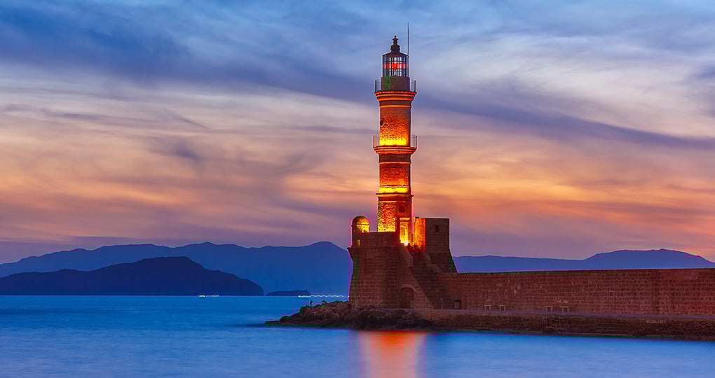 Venetian Bay of Chania, Crete, Greece Venetian Bay of Chania, Crete, Greece