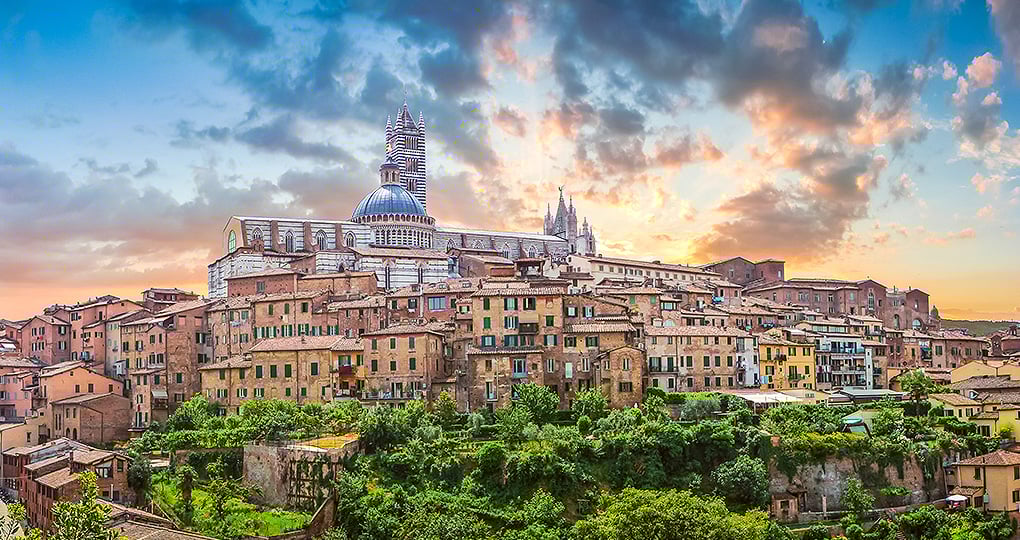 Experience breathtaking vistas like morning over Siena, Tuscany