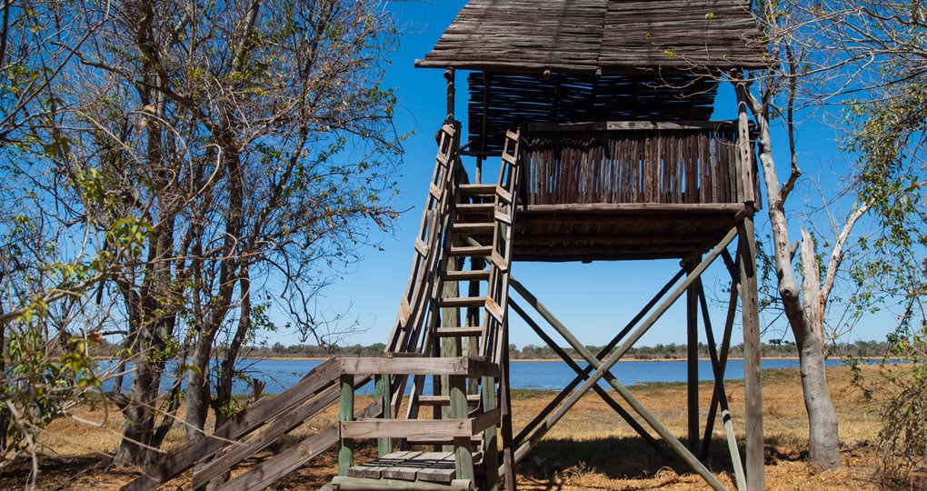The watch tower near Dombo Hippo Pools is a great photo opportunity while on your Botswana safari.
