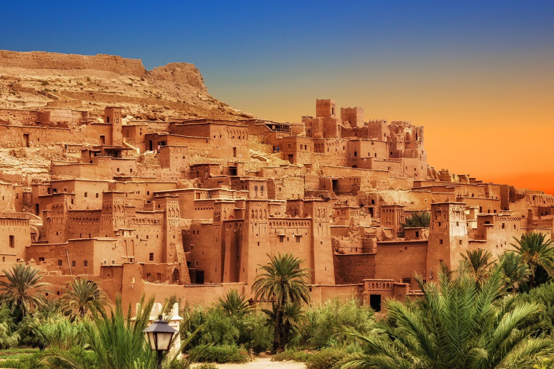 Kasbah Ait Ben Haddou in the Atlas mountains of Morocco. A UNESCO World Heritage Site