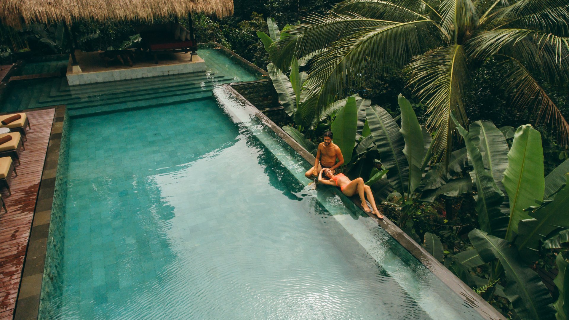 Couple on holiday at luxury resort