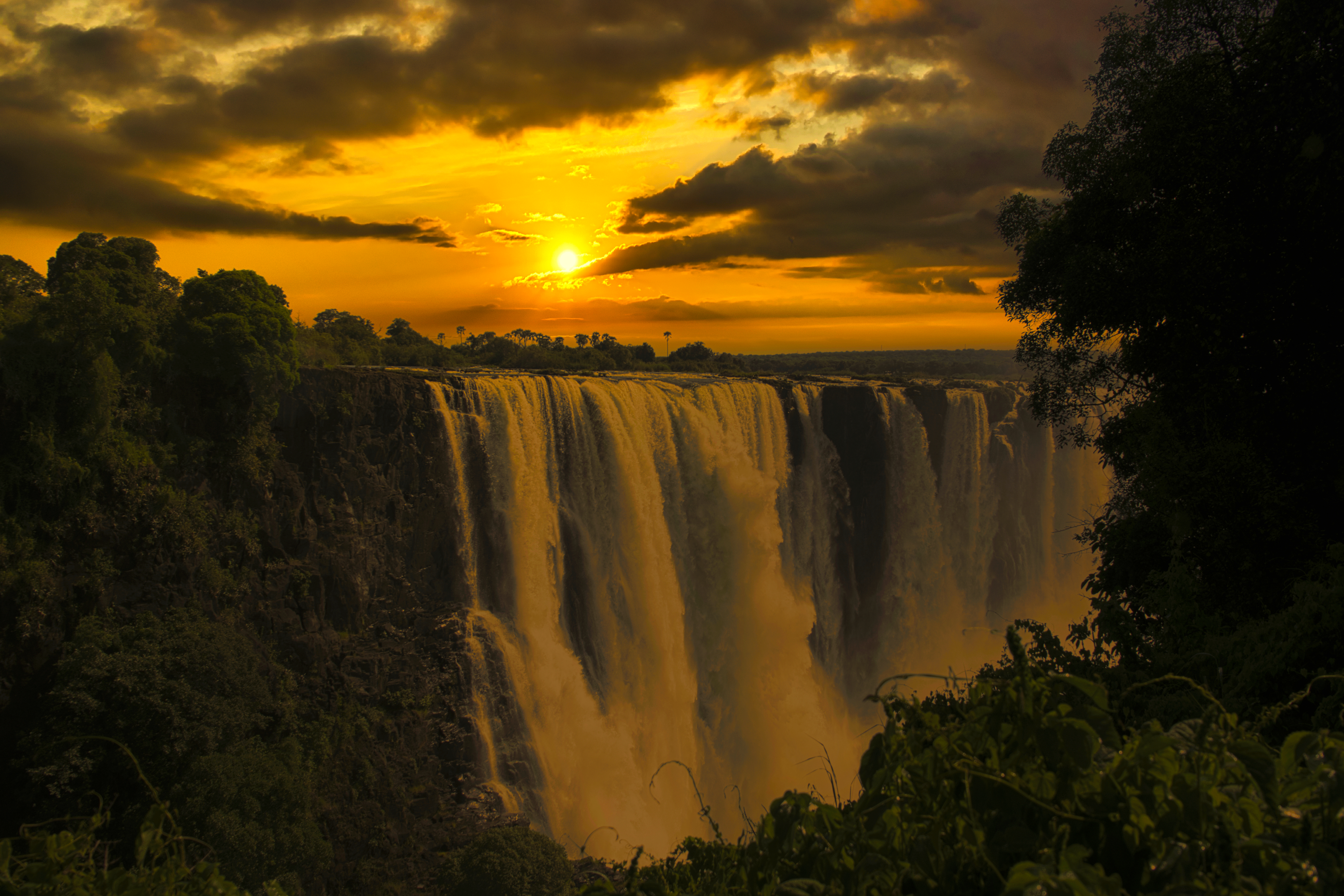 Sunrise above Victoria Falls