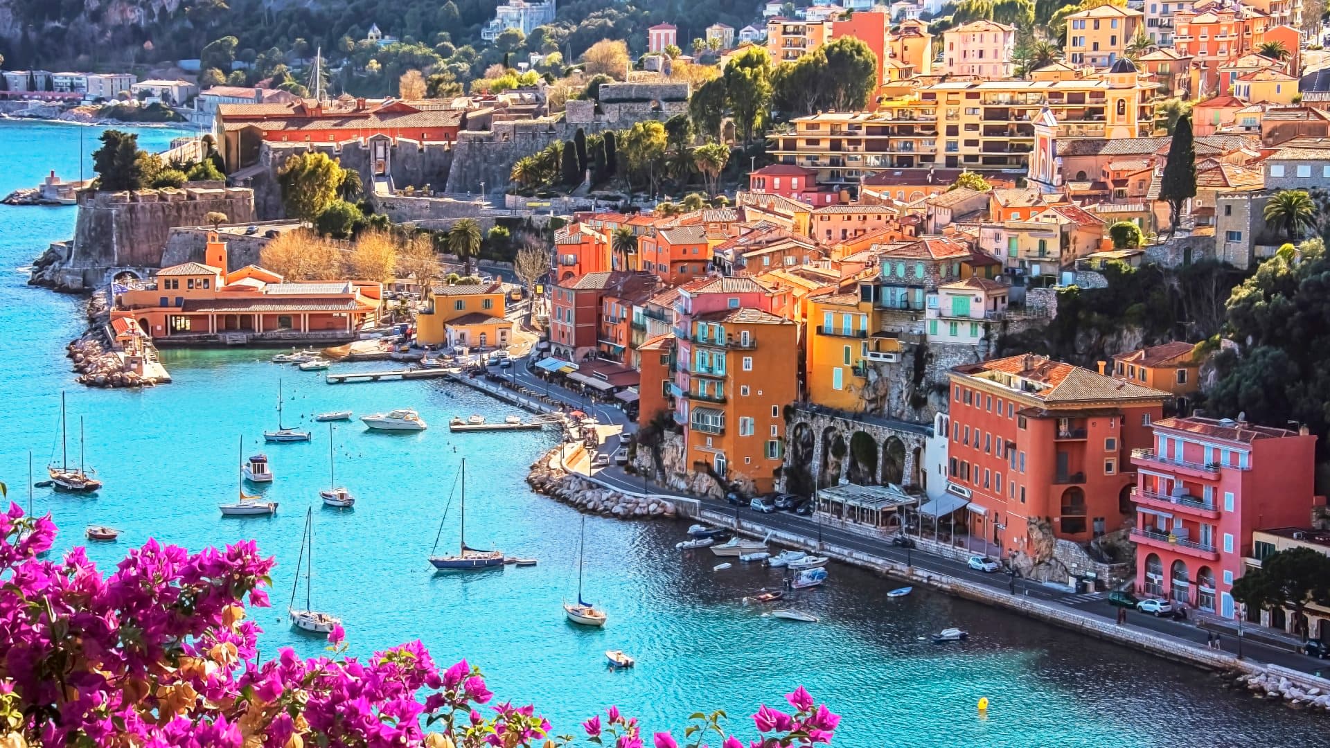 Villefranche-sur-mer on the French Riviera in summer