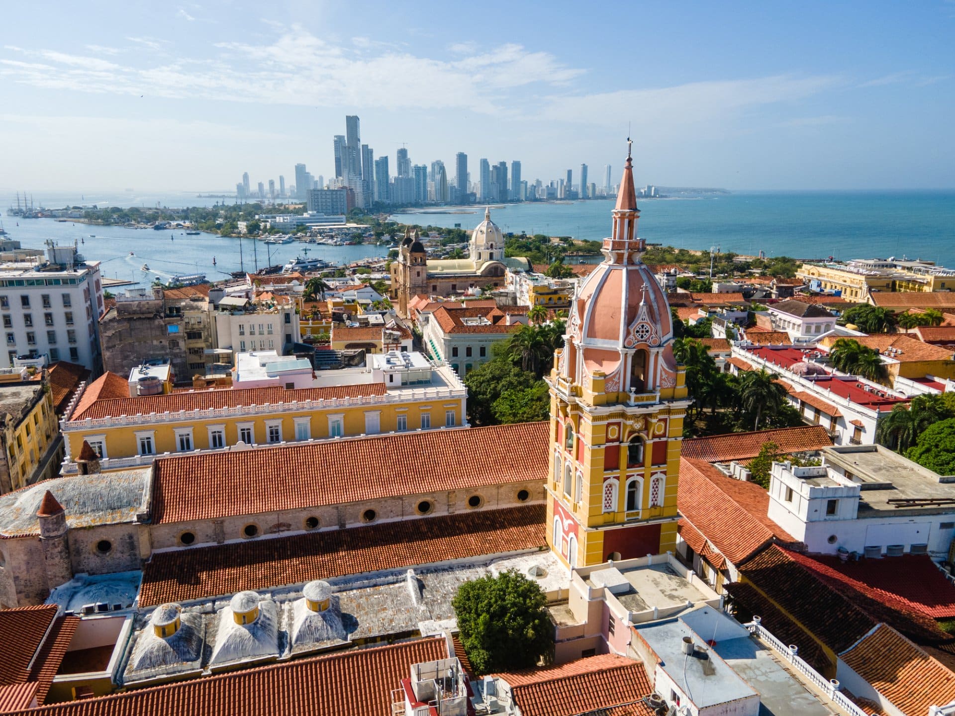 A high angle view of Cartagena city