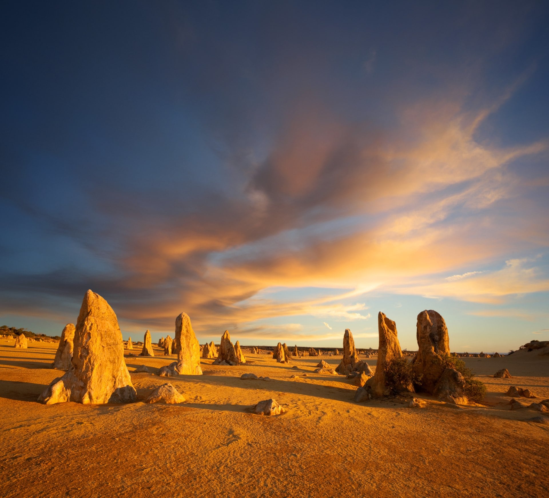 Sunset in Pinnacle Desert in Nambung National Park, Western Australia