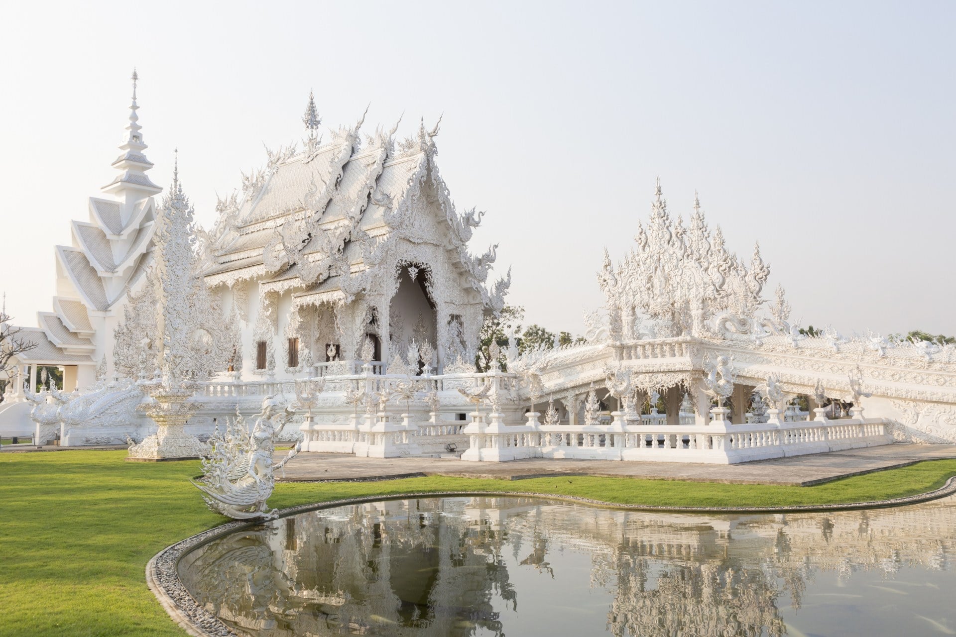 Wat Rong Khun, or the White Temple, in Chiang Rai, Thailand