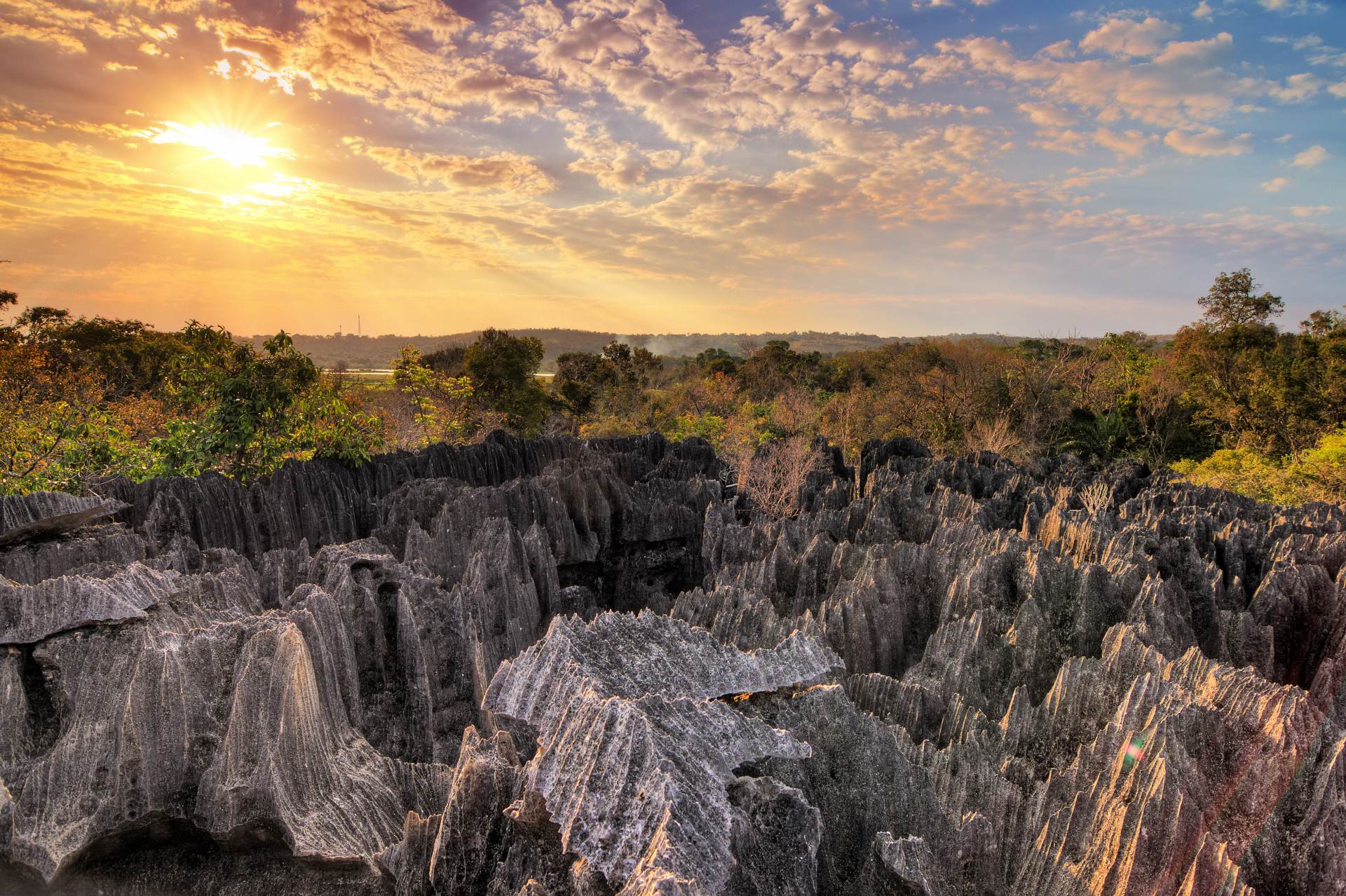 Beautiful view over national park Tsingy de Bemaraha, a UNESCO world heritage site in Madagascar
