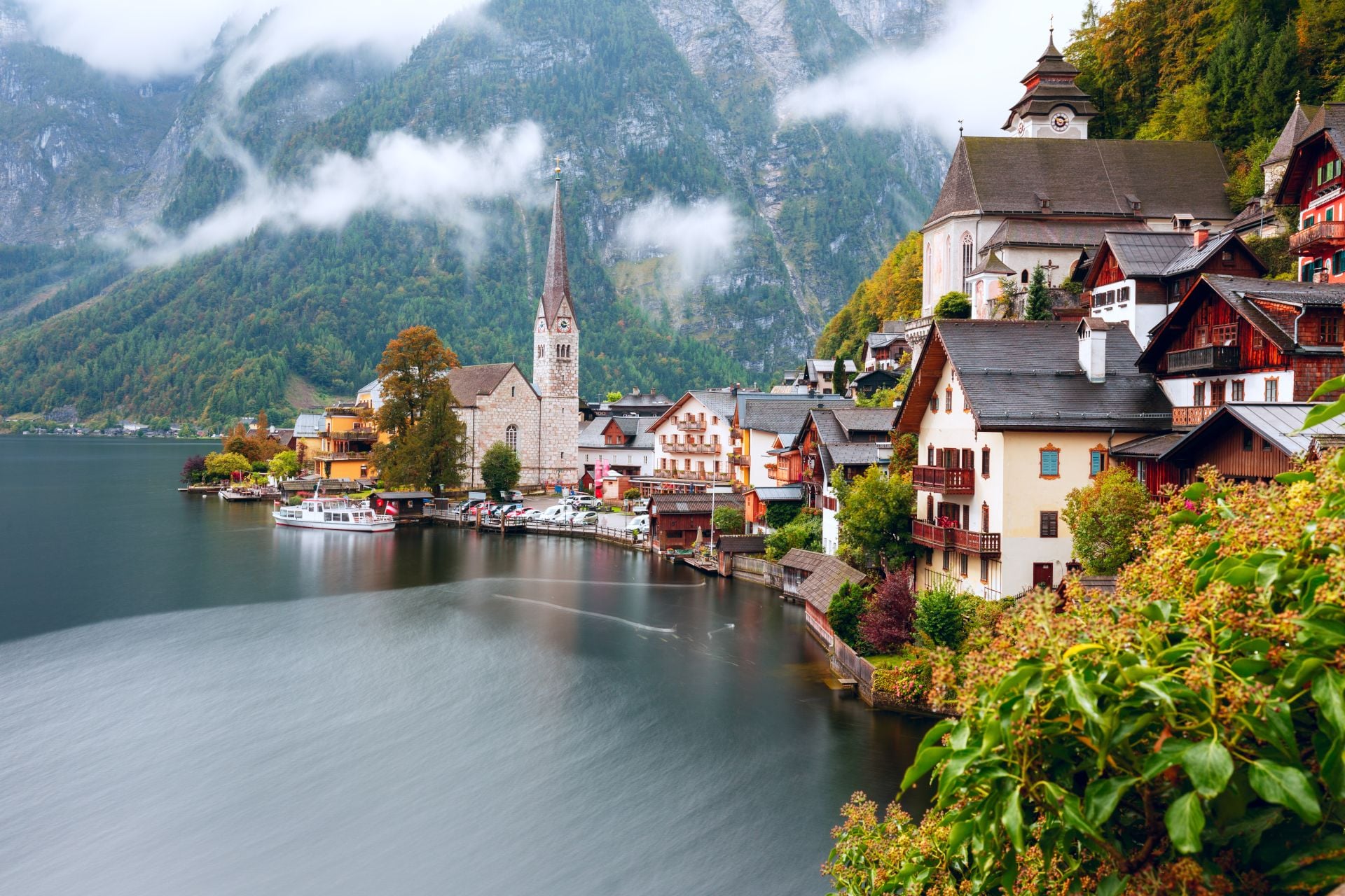 Famous little village of Hallstatt in the Austrian Alps