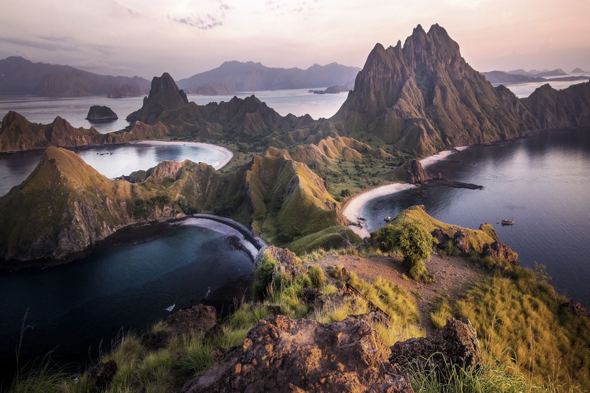 Aerial view of the majestic Padar Island, Komodo National Park, Indonesia