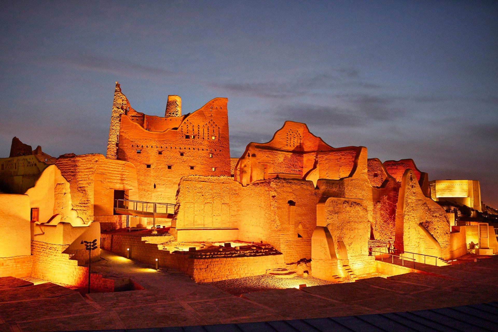 Restored Salwa Palace under twilight sky