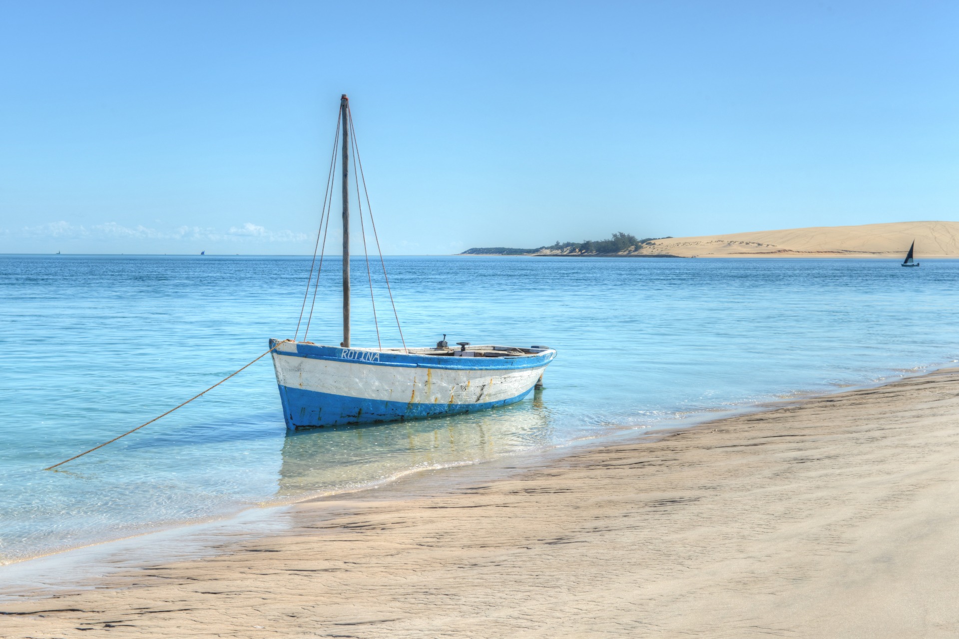 A dhow on Bazaruto Island A dhow on Bazaruto Island, Mozambique