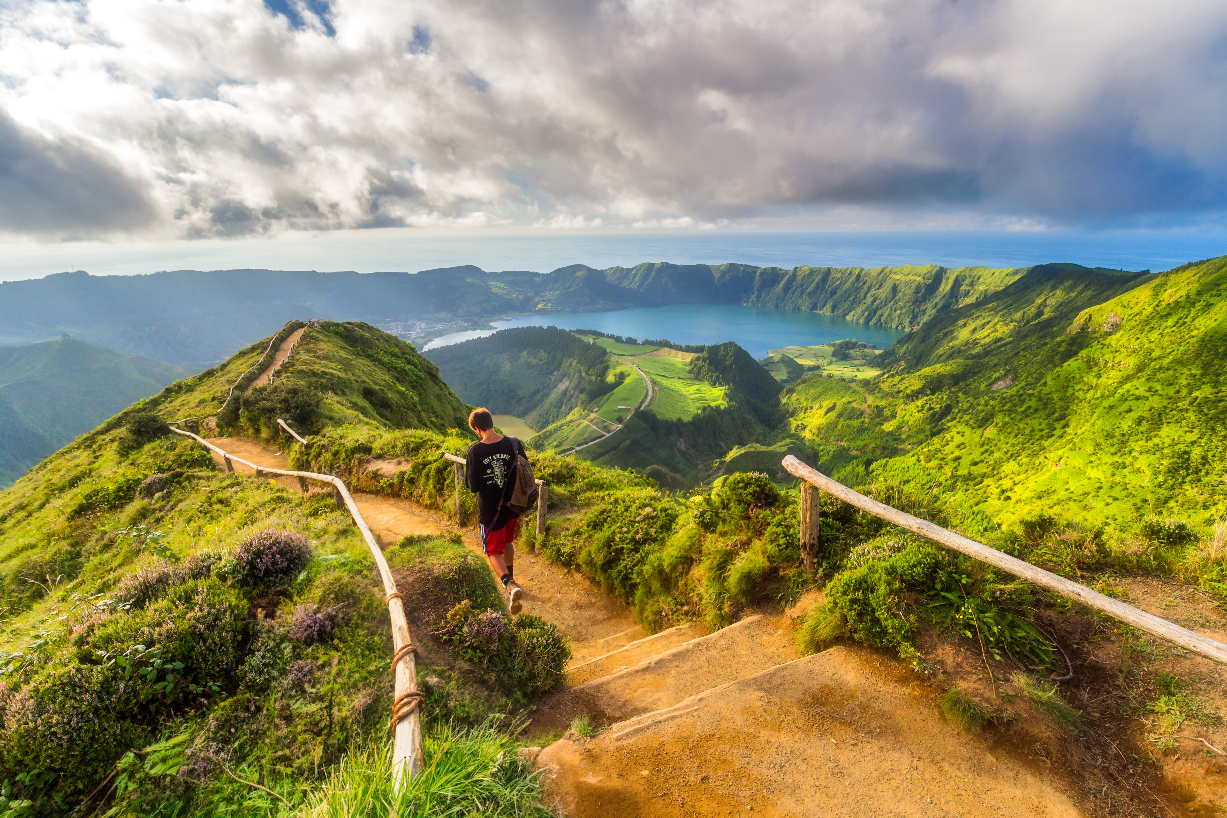 Admire the view of Sete Cidades