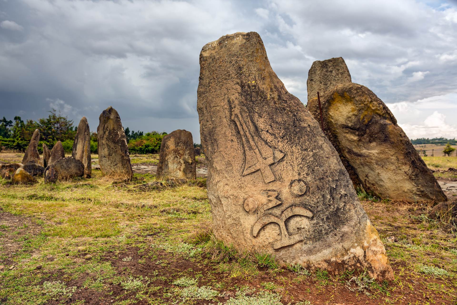 Megalithic Tiya stone pillars