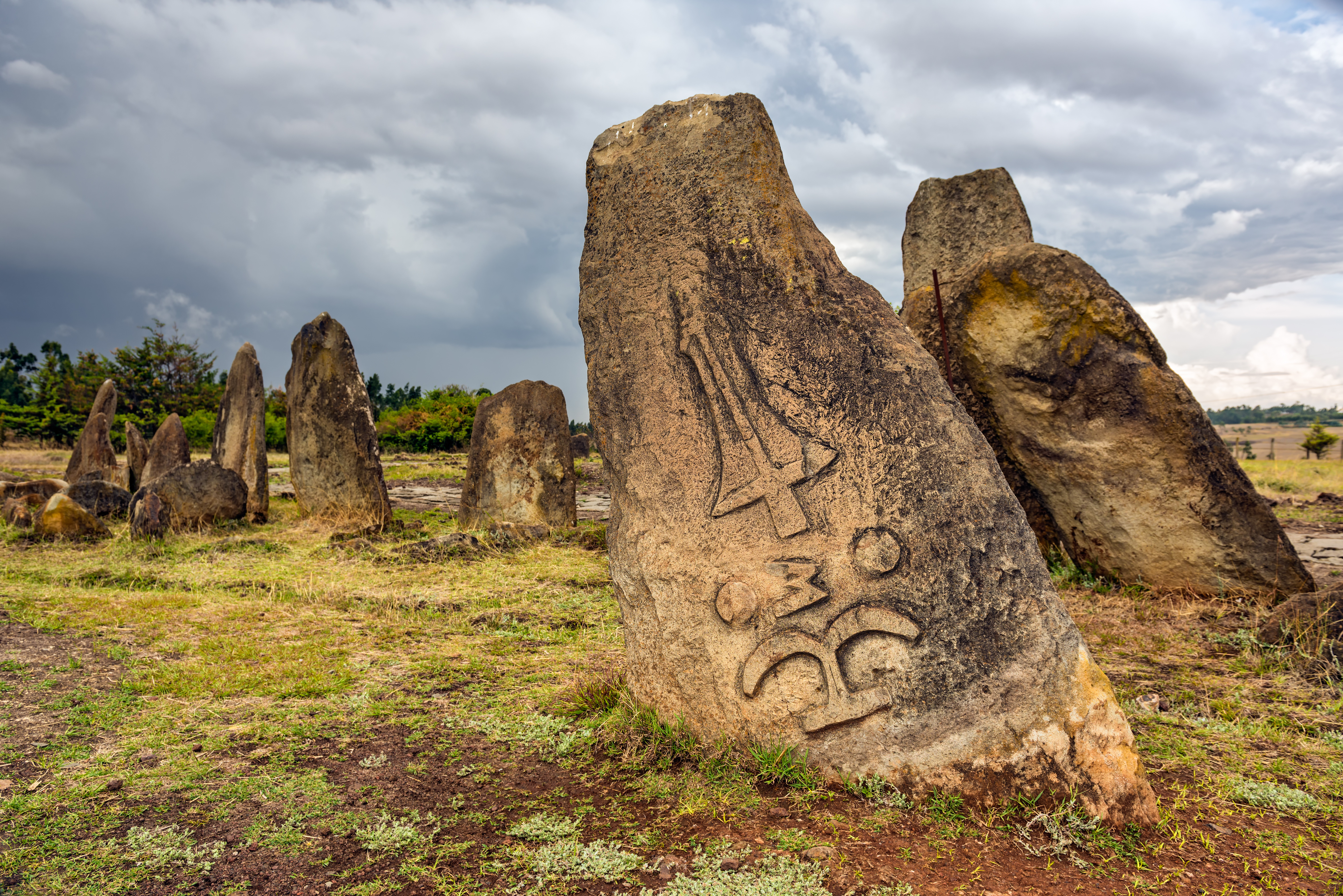Megalithic Tiya stone pillars