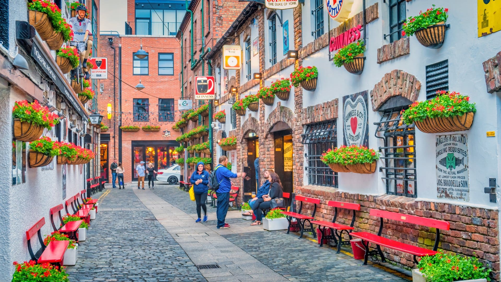 Landmark Duke of York bar on Commercial Court in Belfast, Northern Ireland.