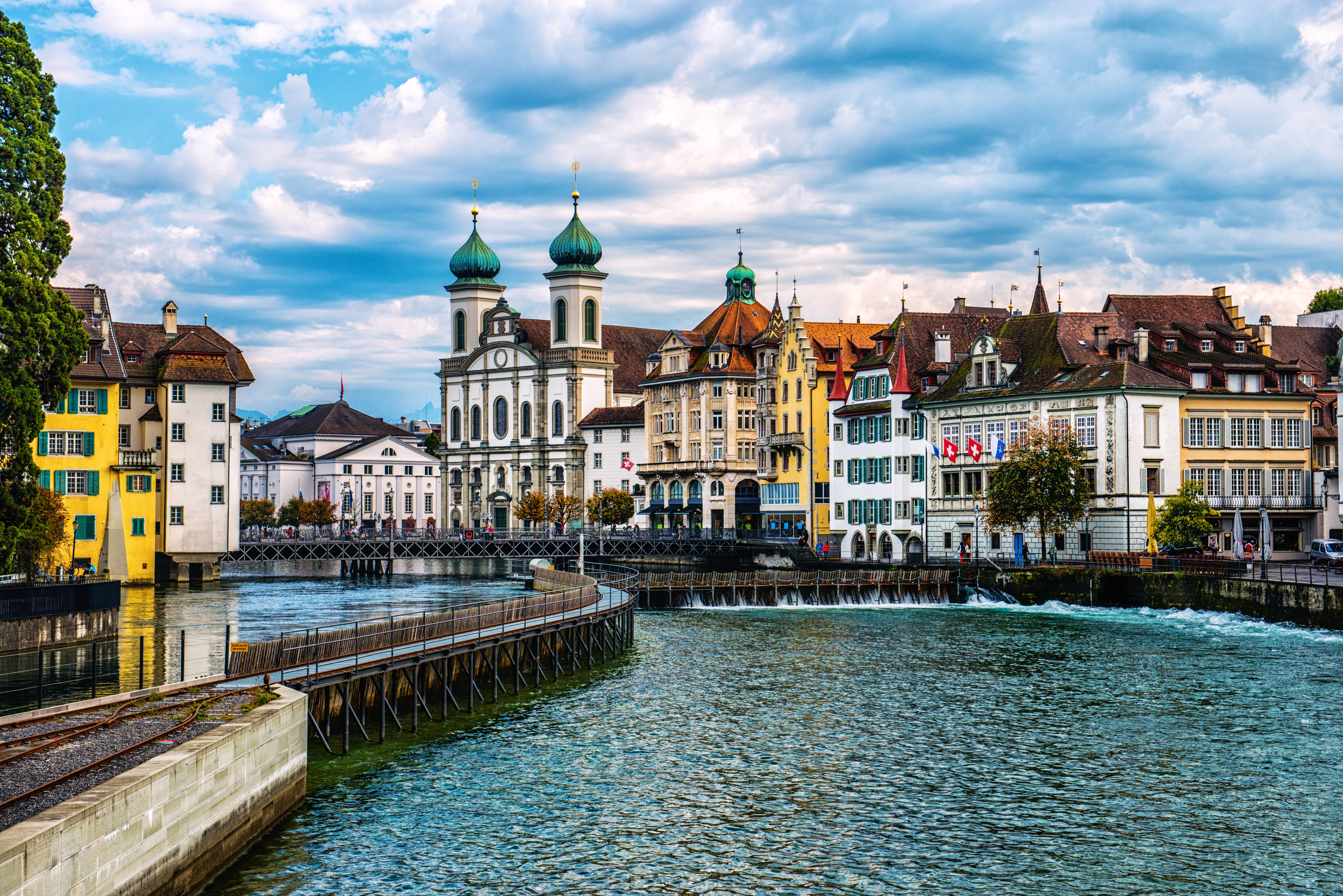 Reuss River in old town Lucerne