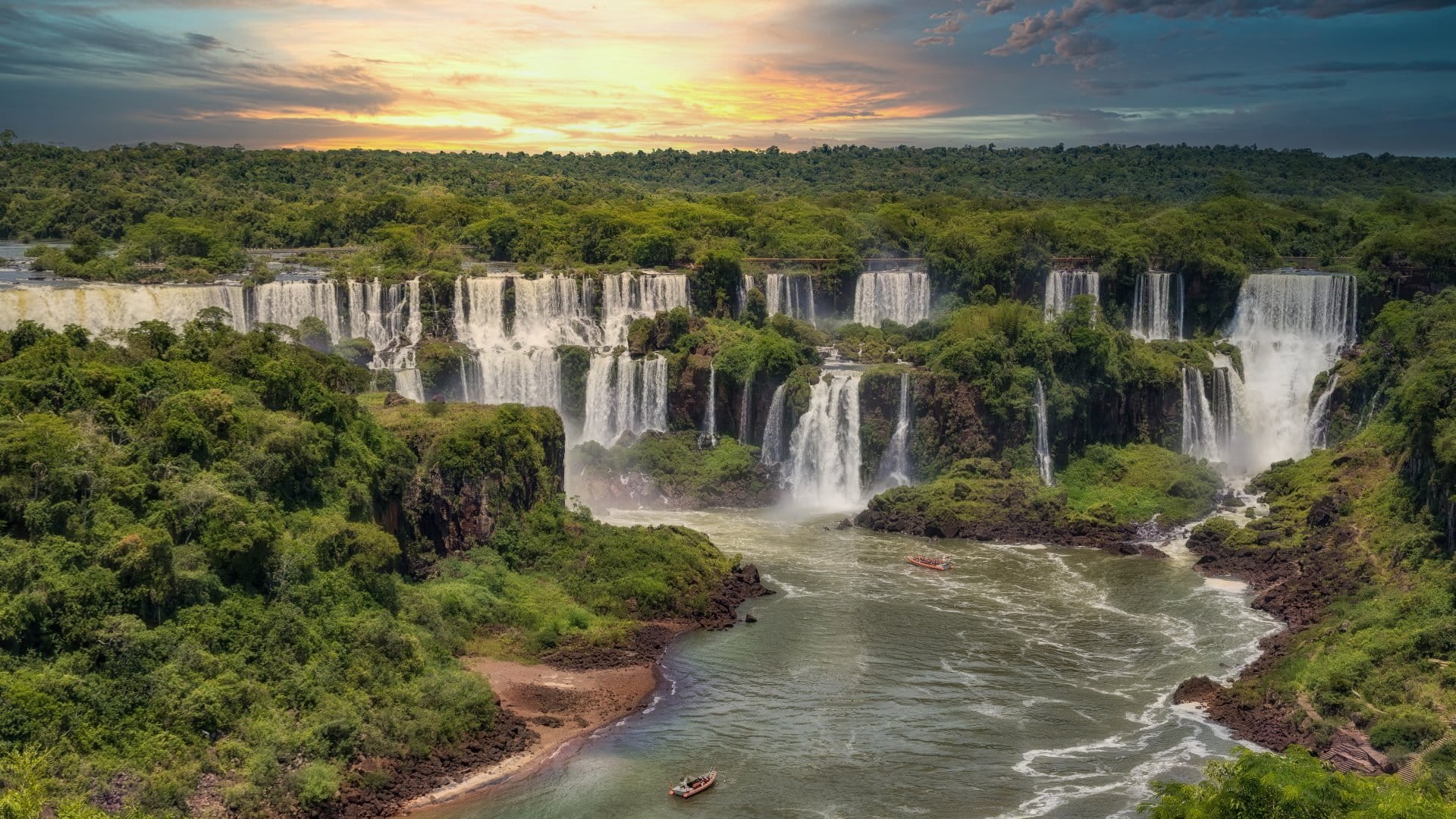 The Iguazu Falls, the world's largest waterfall system in the world.