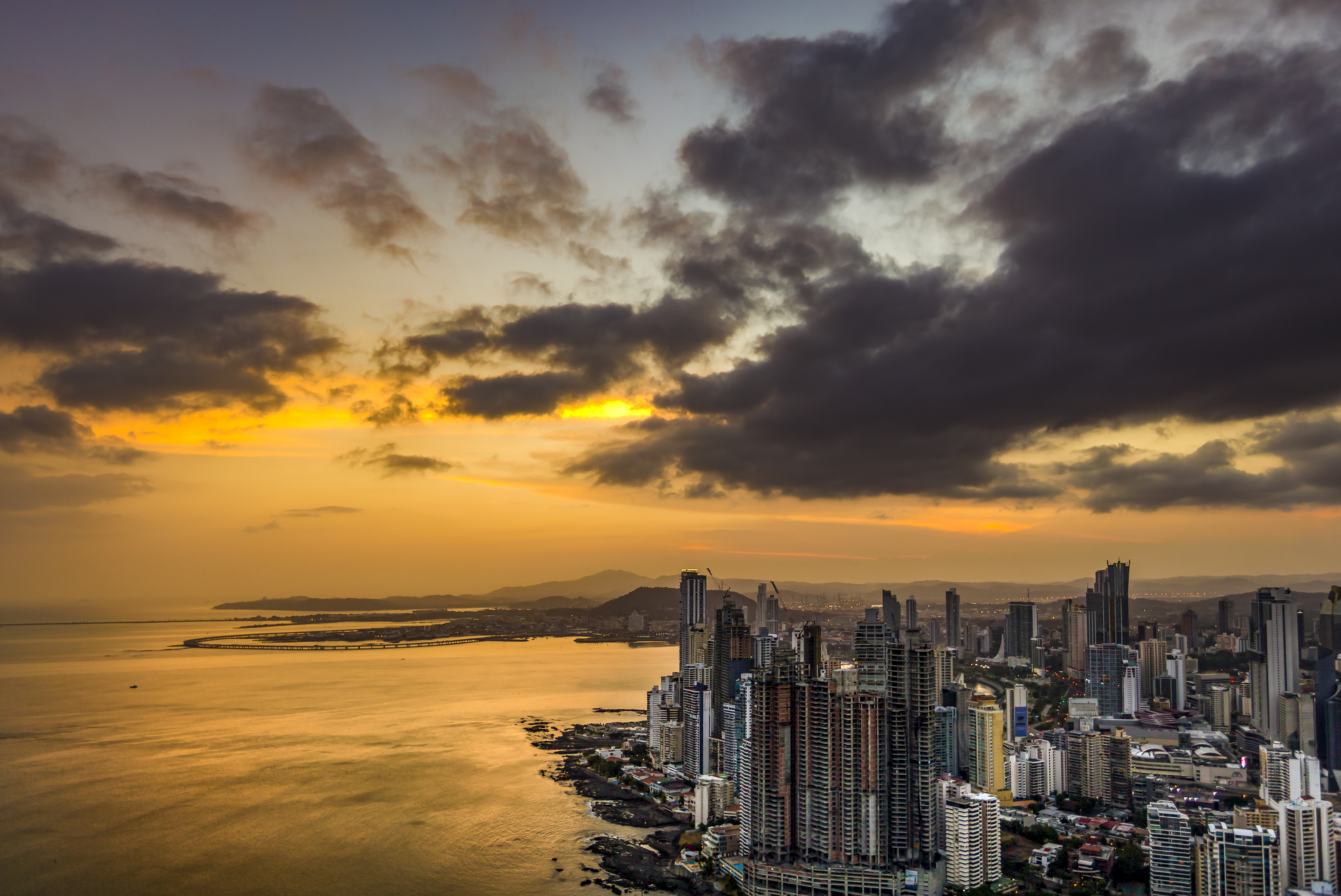 Sunset of Panama city
