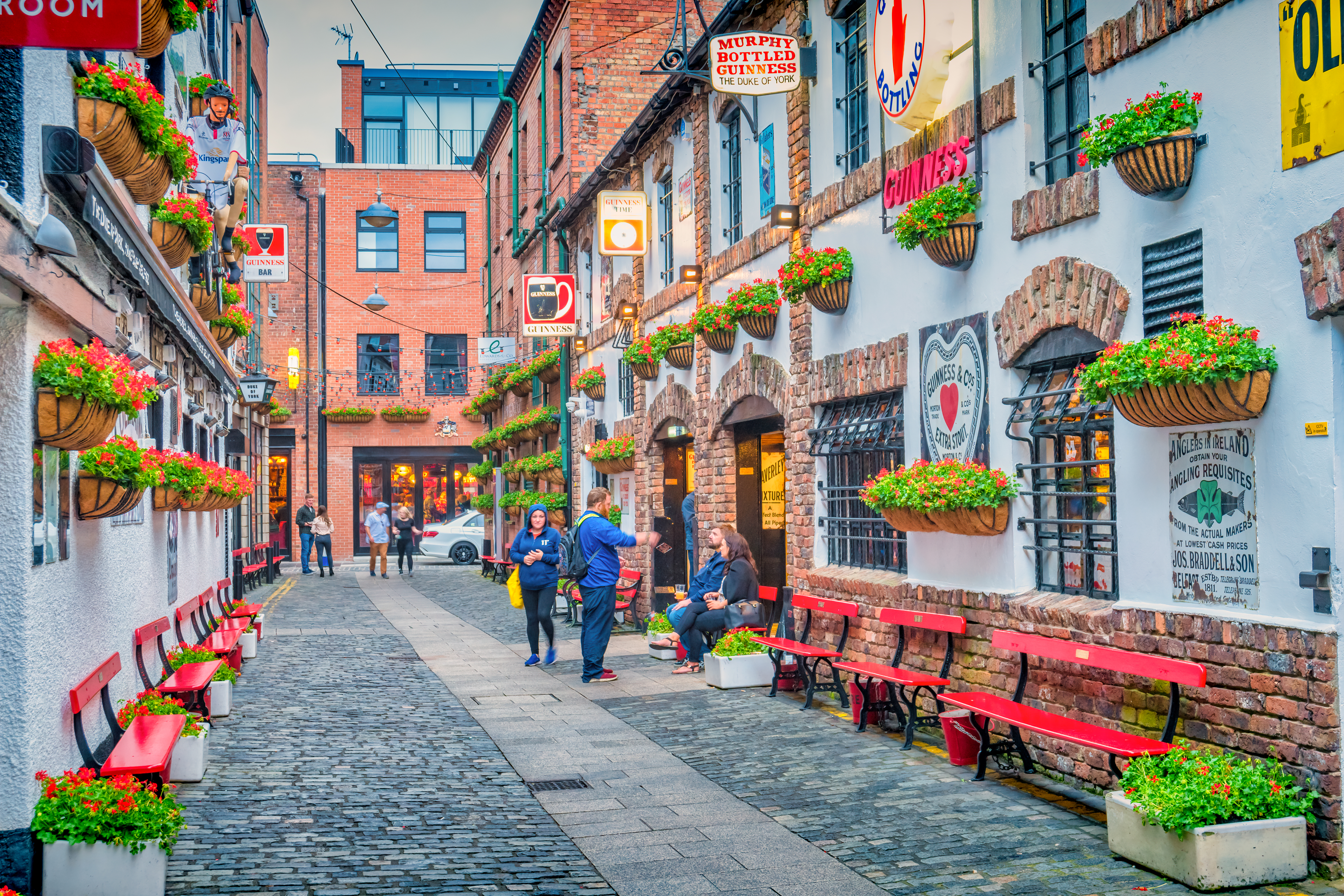 Landmark Duke of York bar on Commercial Court in Belfast, Northern Ireland.
