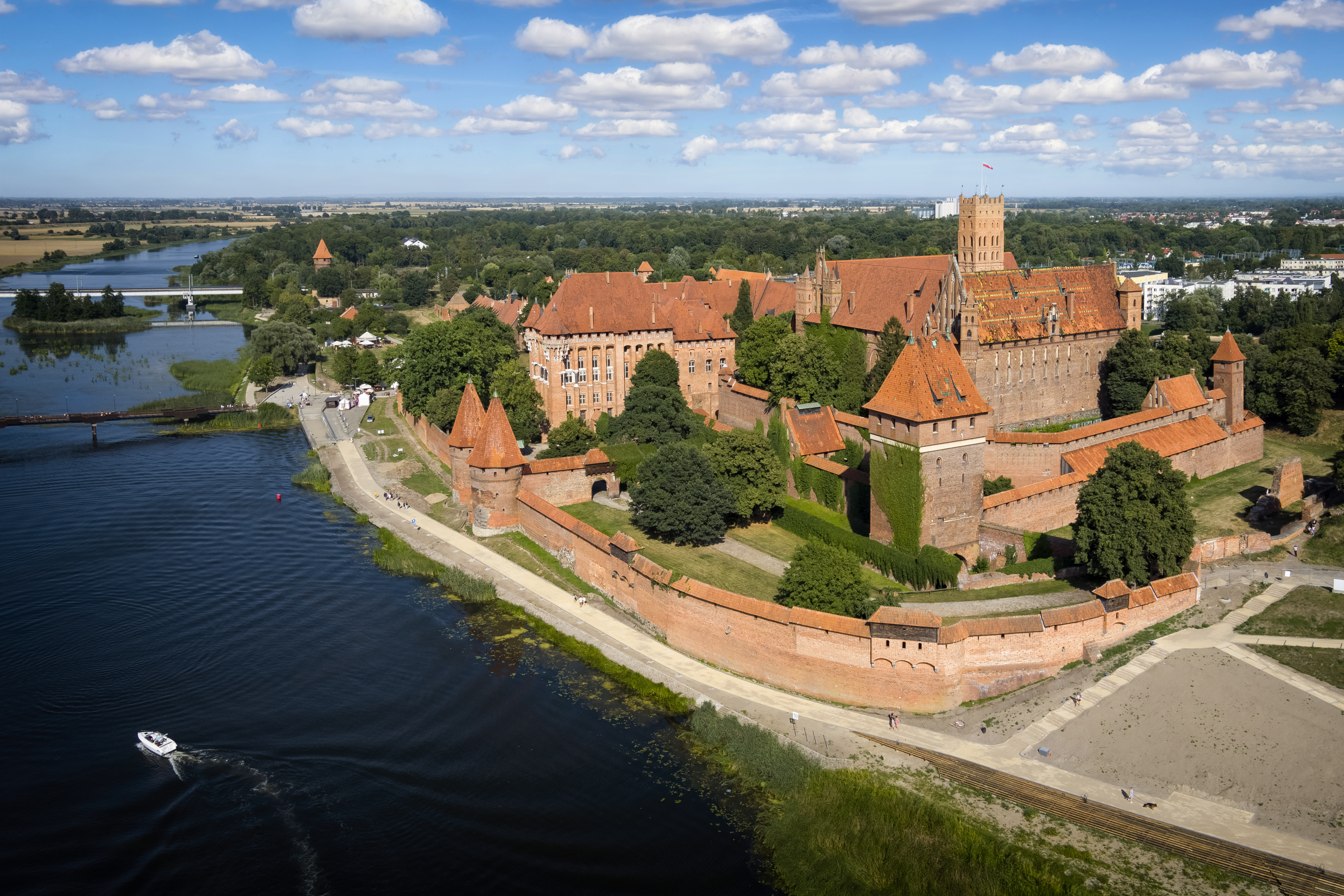 Medieval Malbork Castle on the Nogat River