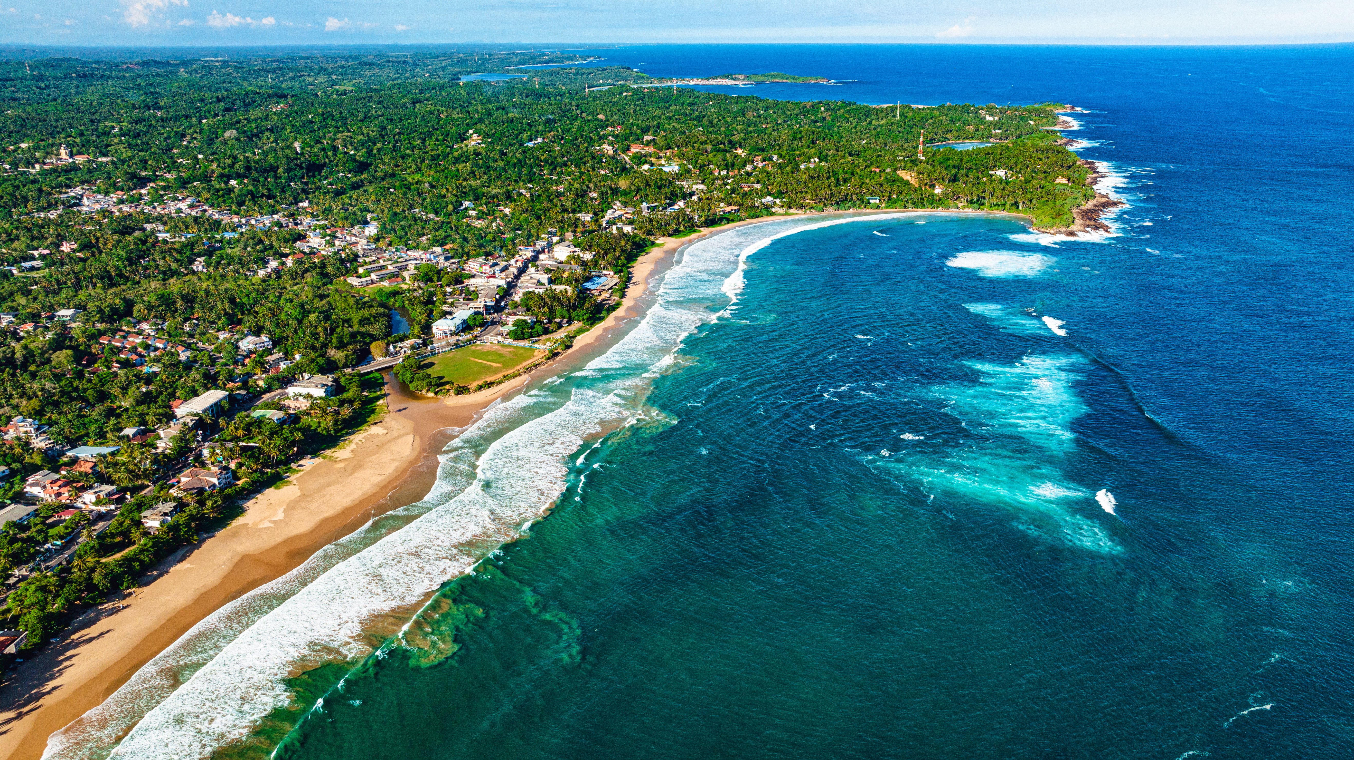 Aerial view of Tangalle Beach.