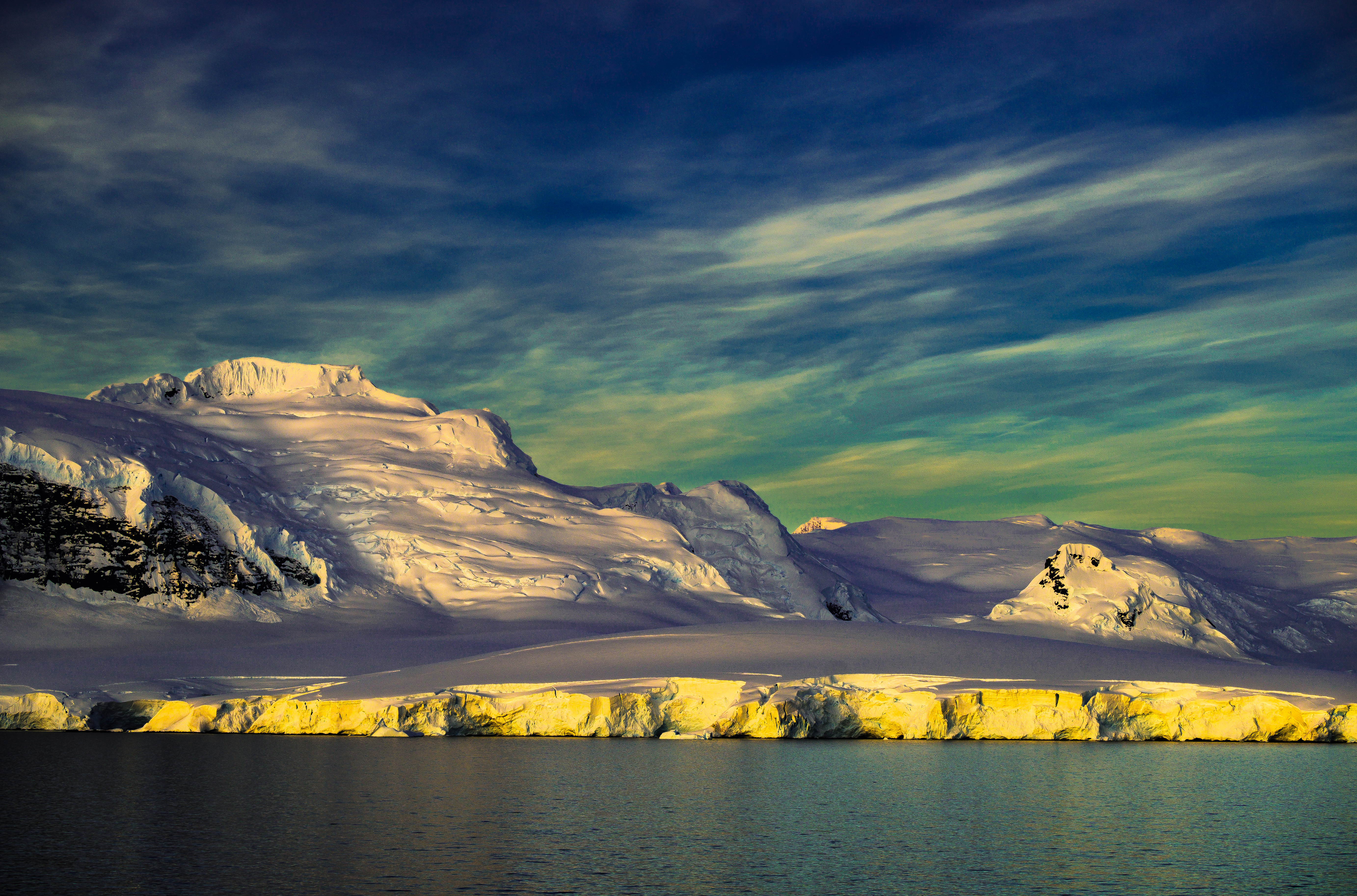 Glacier covered mountain