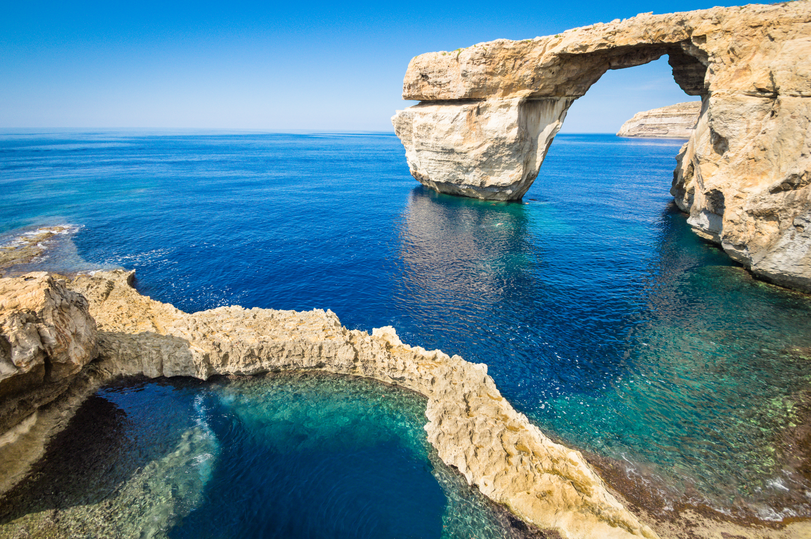 The world famous Azure Window in Gozo island - Mediterranean nature wonder in the beautiful Malta