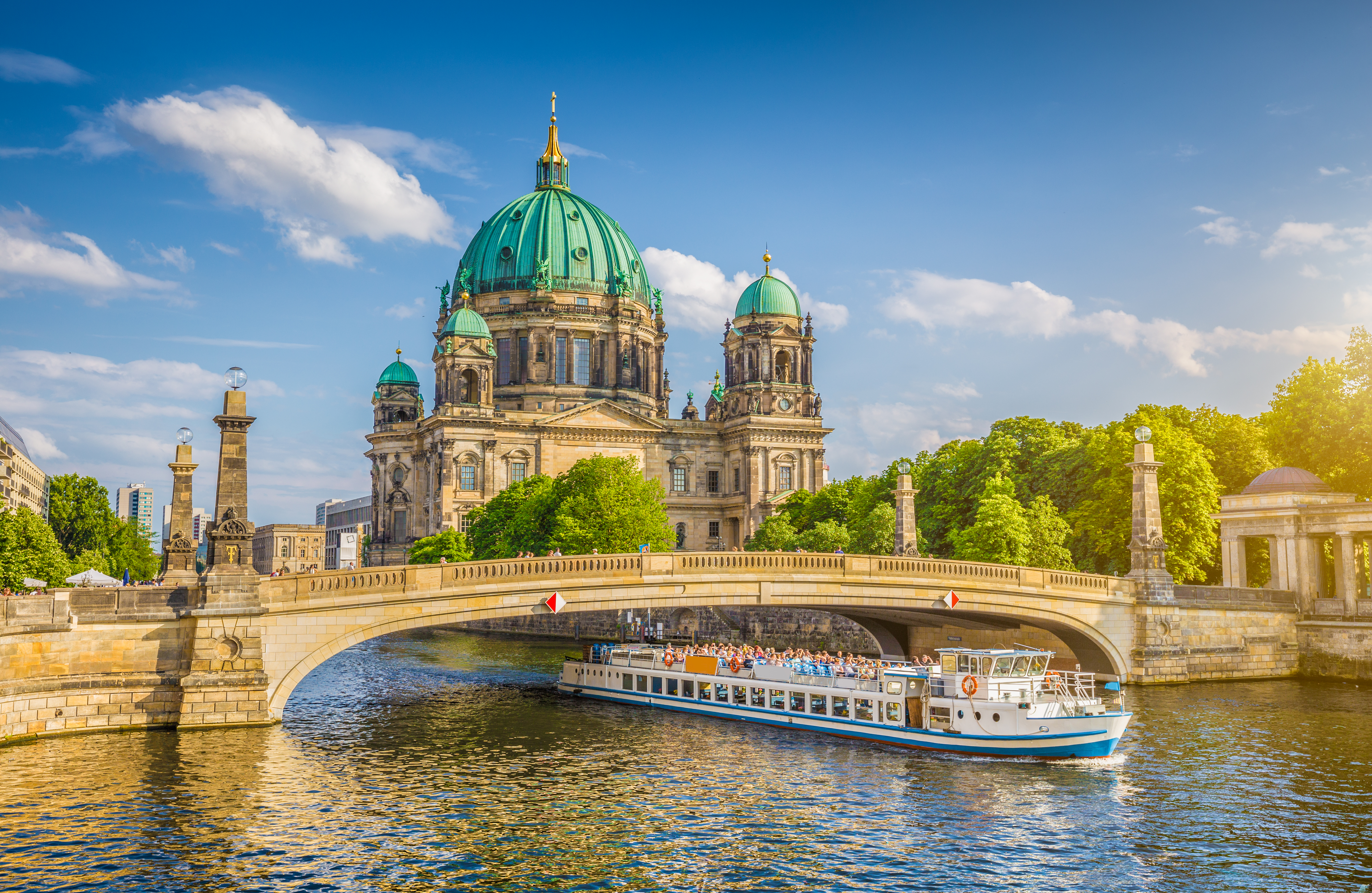 View of historic Berlin Cathedral (Berliner Dom) at famous Museum Island.