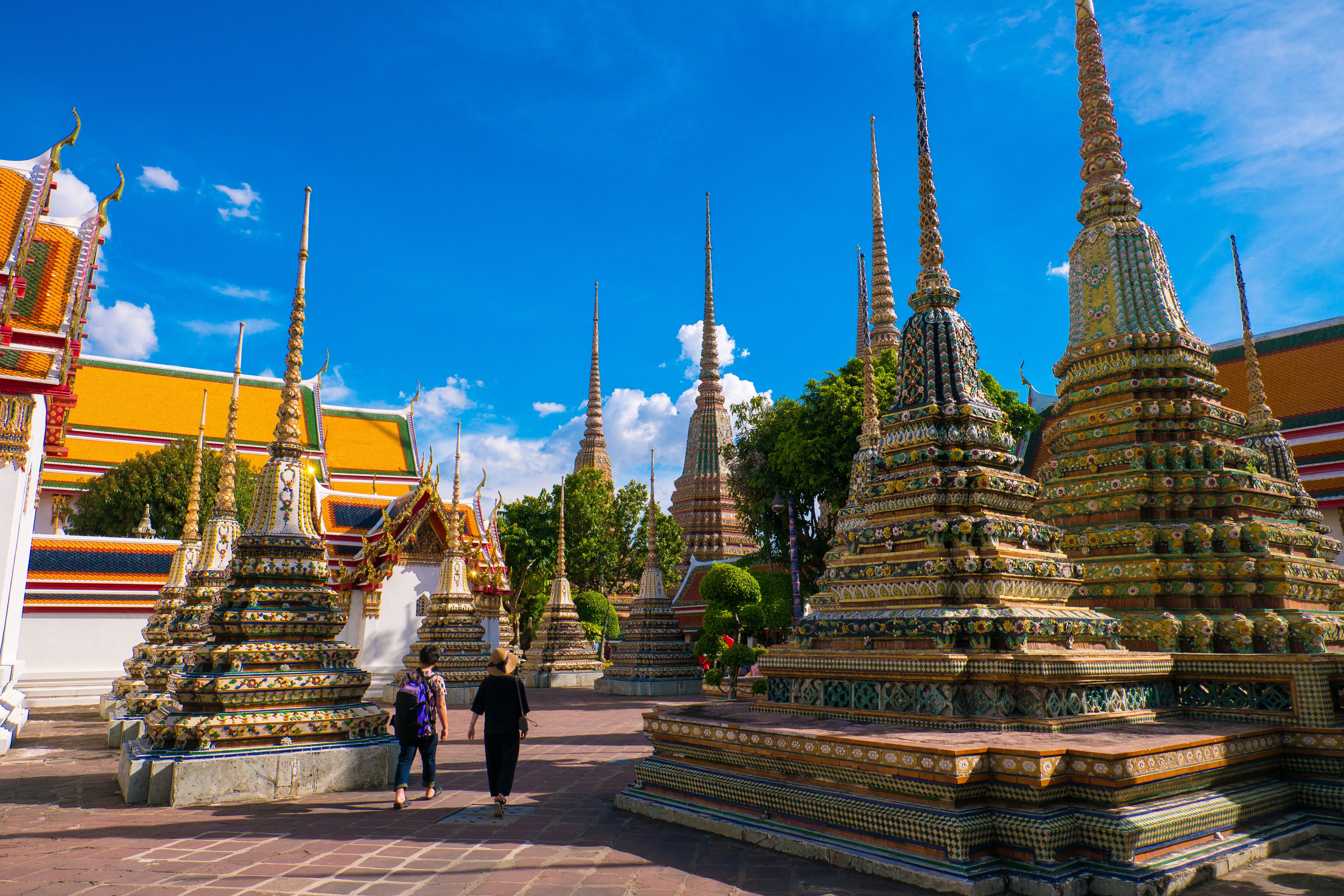Exploring Wat Pho in Bangkok, Thailand.