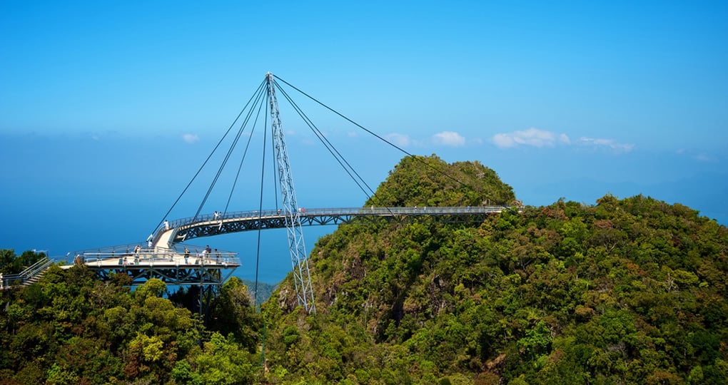 A bridge and platform for great views of Langkawi island A bridge and platform for great views of Langkawi island