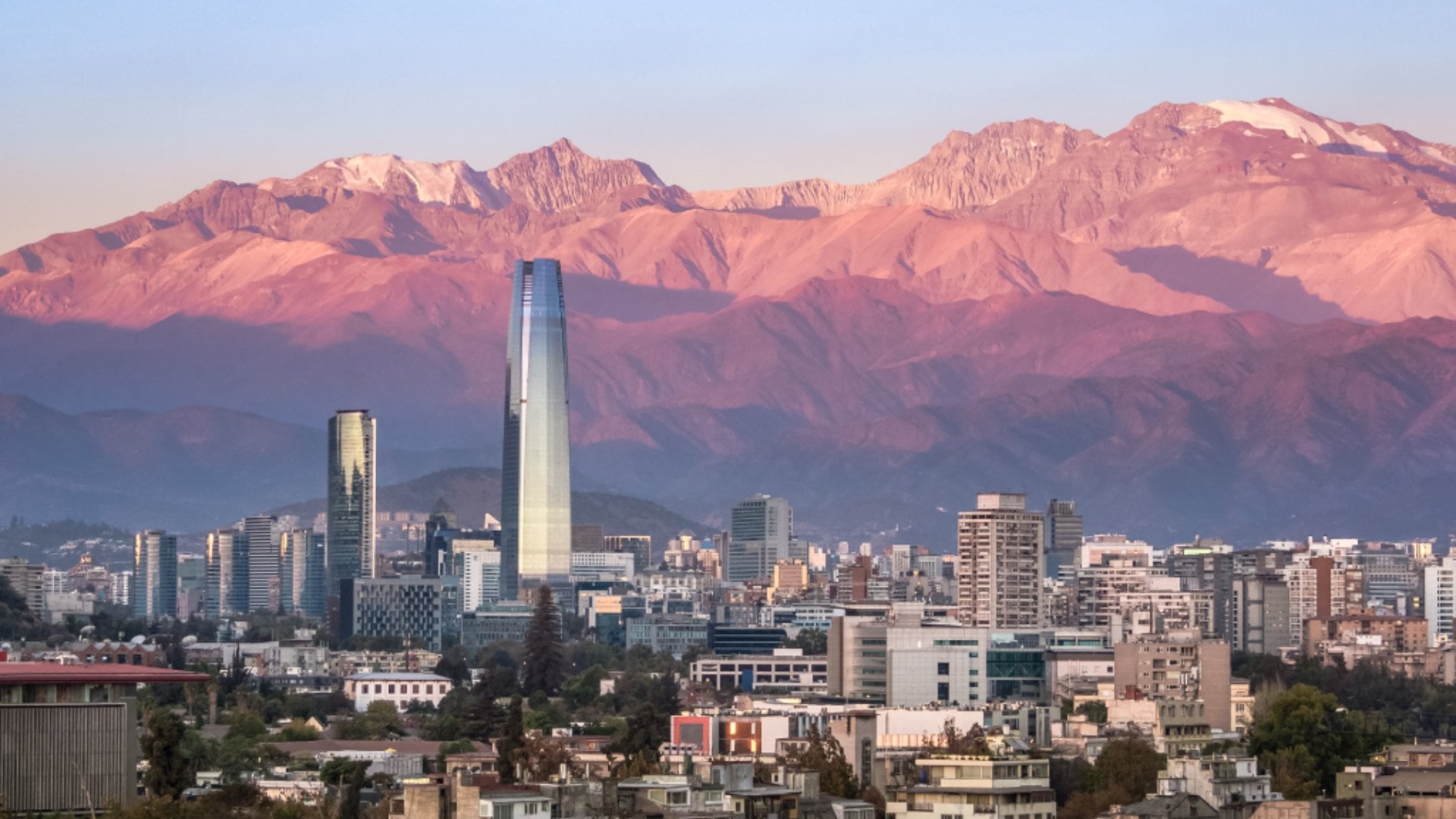 A city view of Santiago, the capital of Chile.