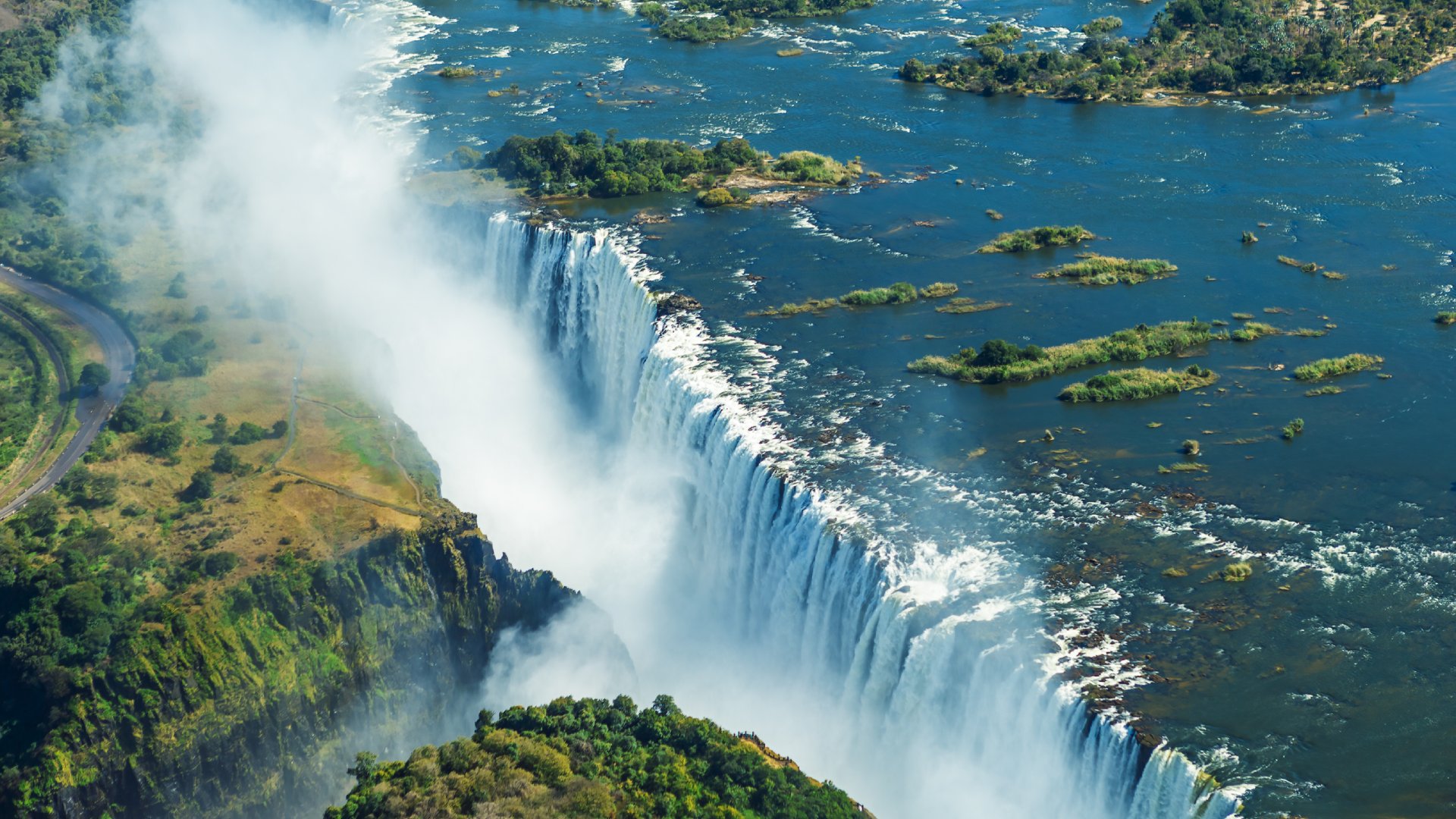 Aerial view of Victoria Falls