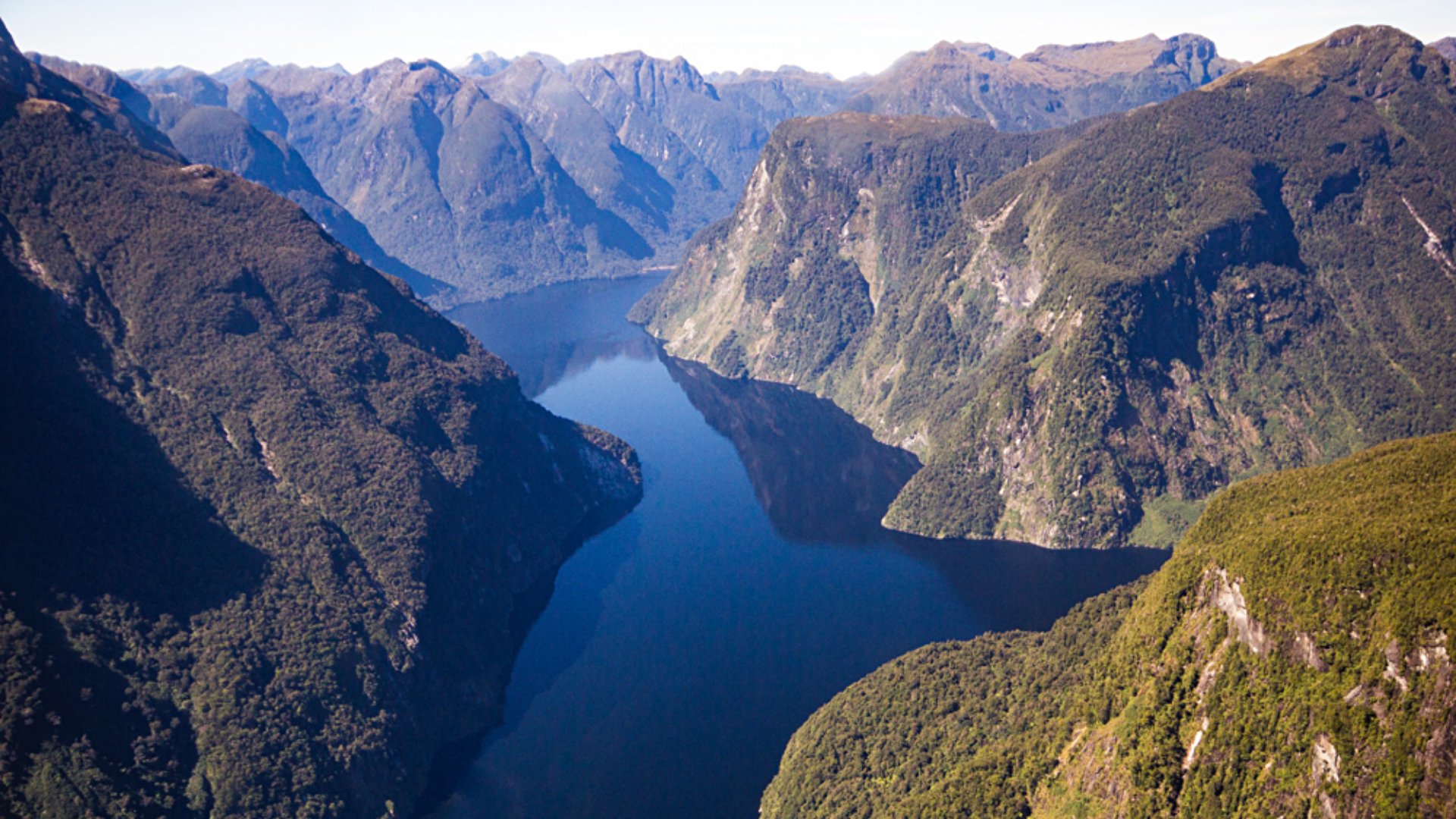 Aerial View of Doubtful Sound, Fiordland National Park, South Island, New Zealand