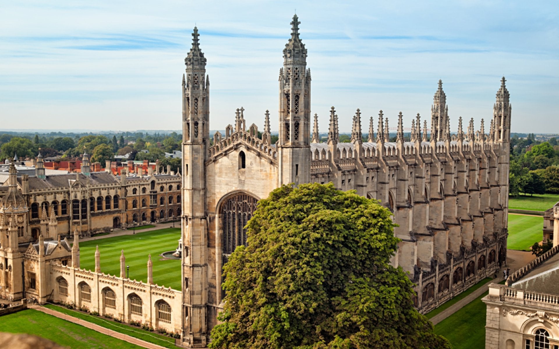 Aerial View of King`s College, Cambridge, England, UK