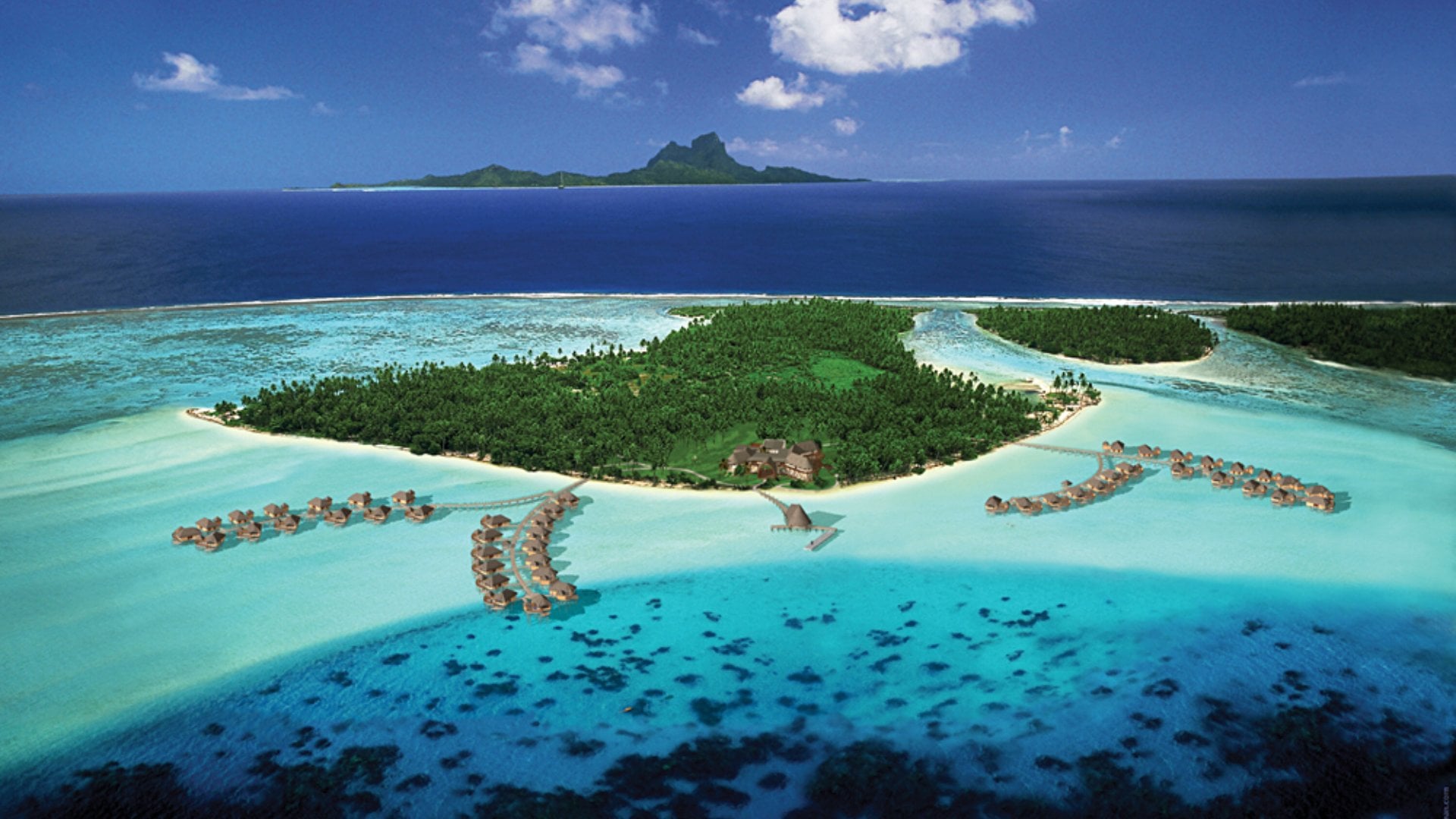 Aerial View of the Island of Tahaa, Tahiti (French Polynesia)