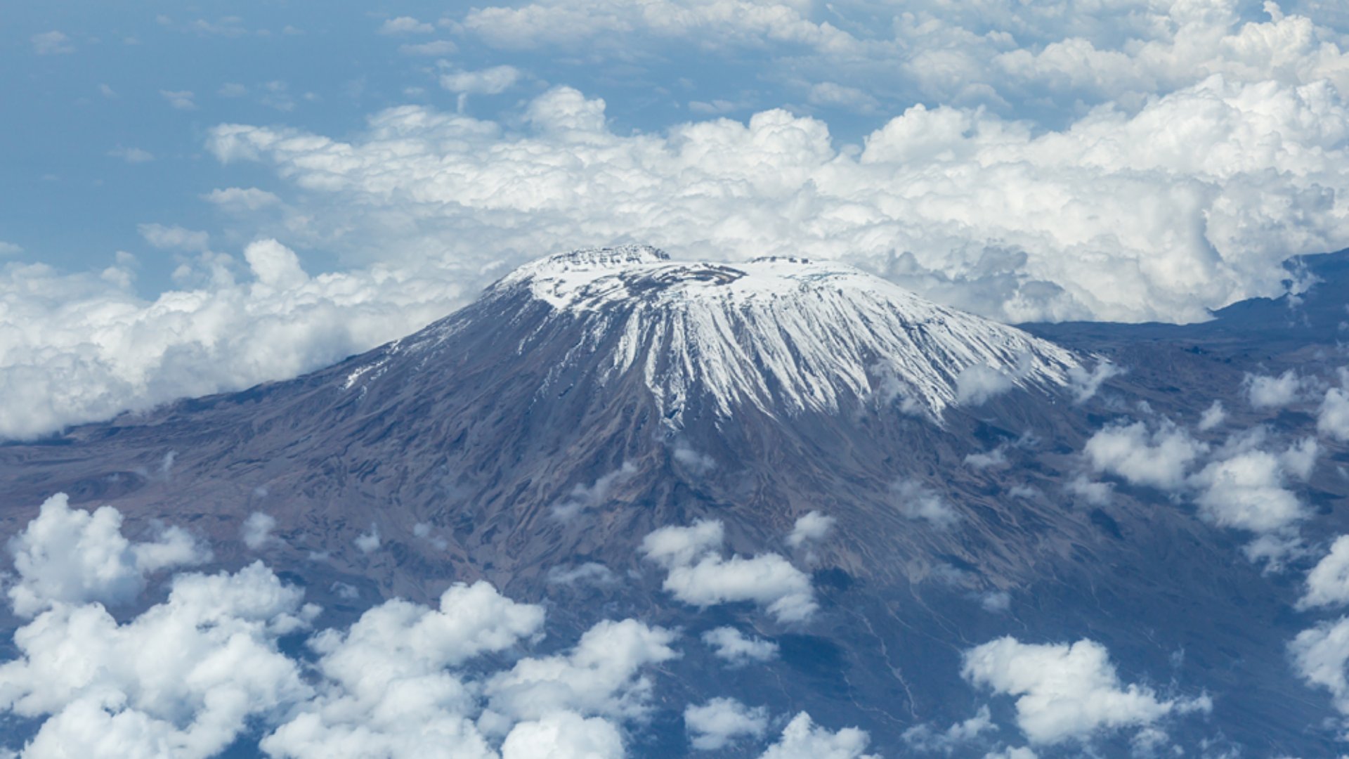 Aerial view of Mount Kilimanjaro, Tanzania