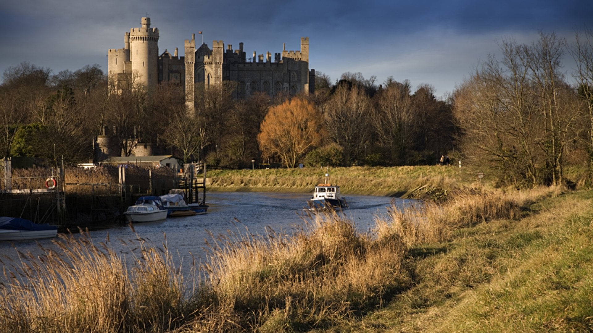 Arundel Castle and the River Arun in West Sussex, England, UK