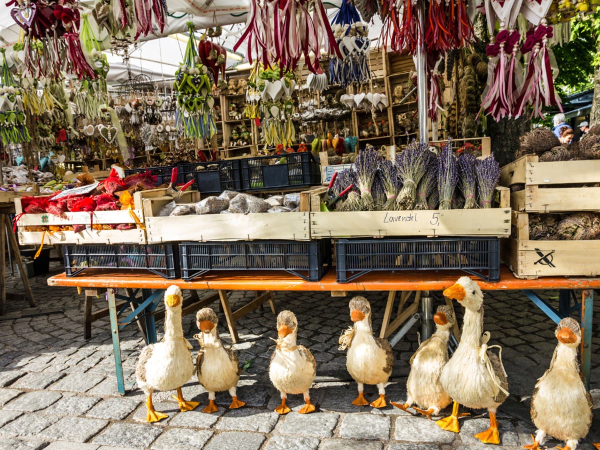 Bavarian souvenirs at Viktualienmarkt, Munich, Germany