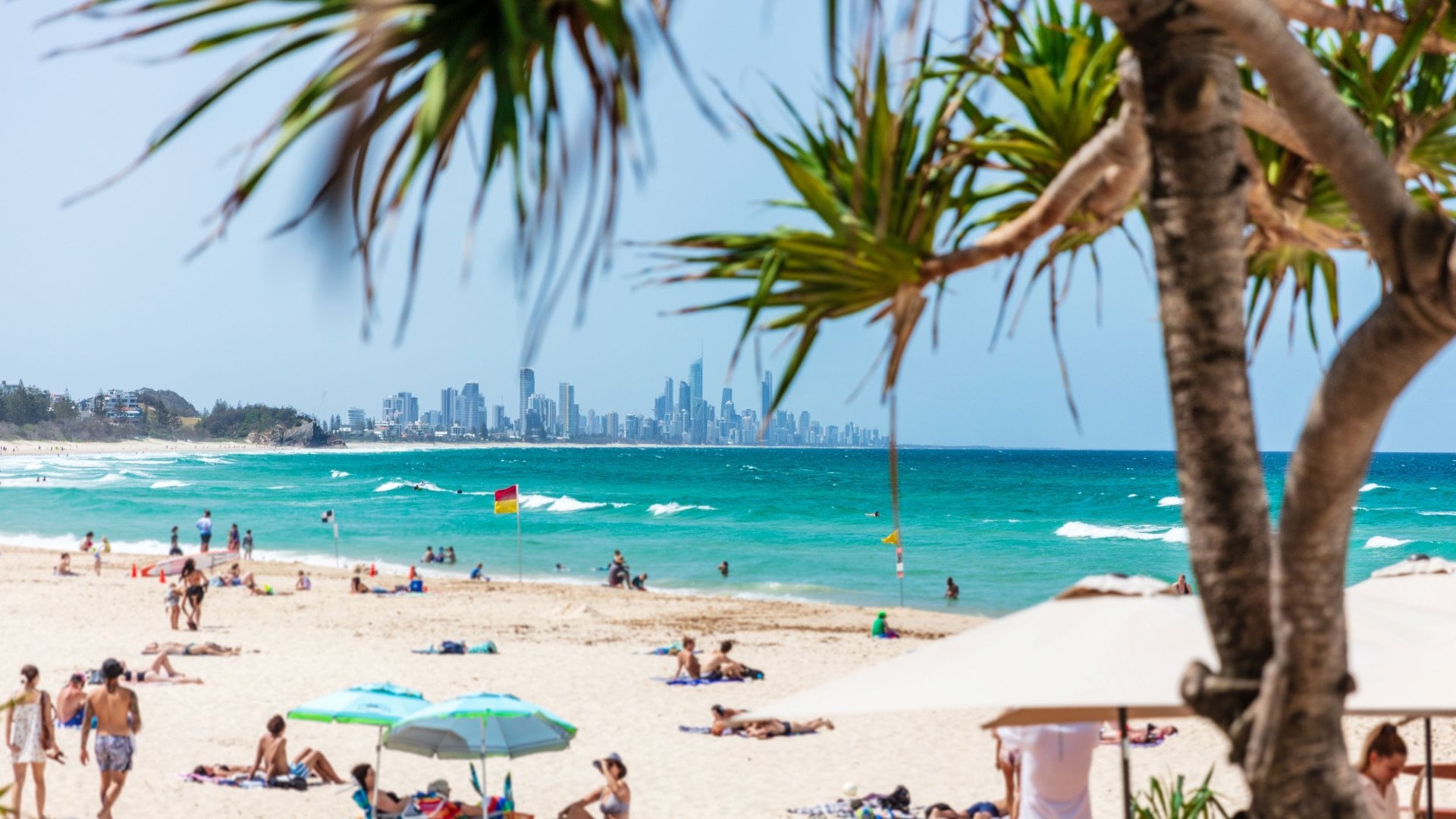 Burleigh Heads beach on a perfect Gold Coast day