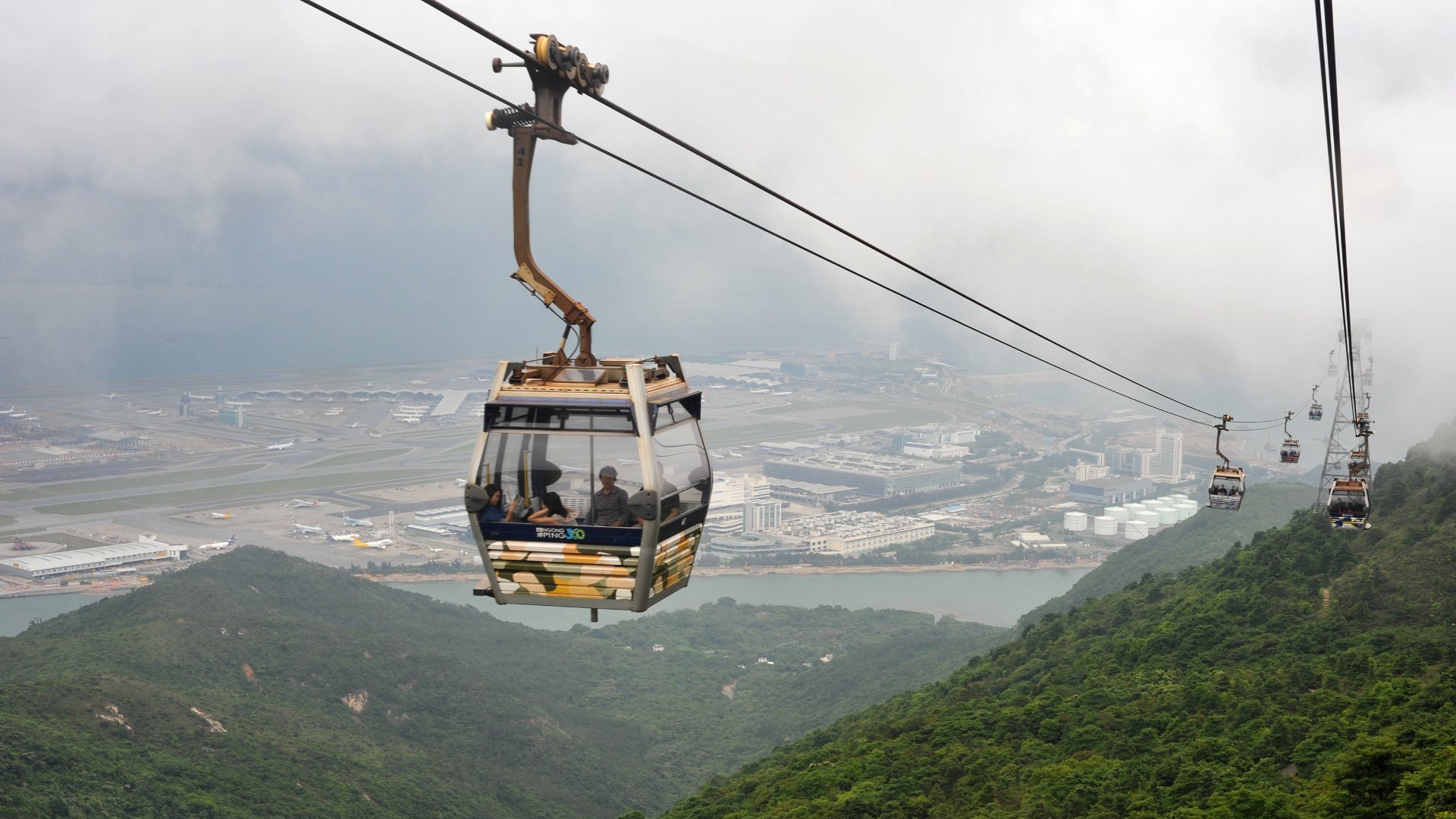 Cable Car in the air to Lantau Island