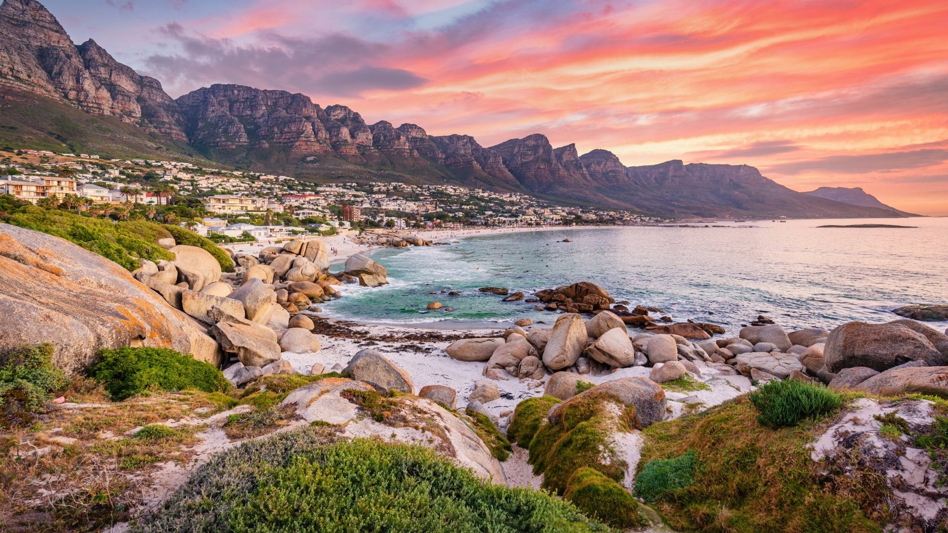Camps Bay Cape Town Vibrant Sunset Twilight