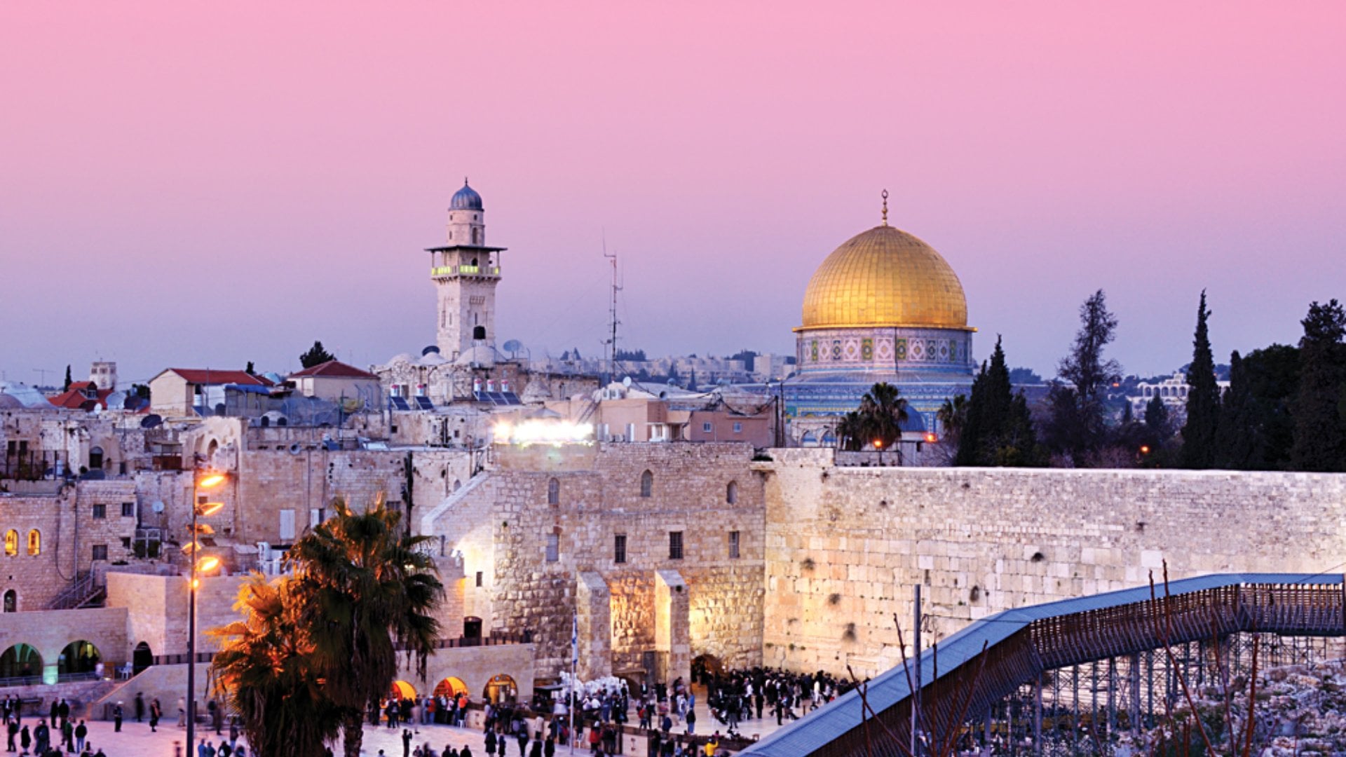 Dome of the Rock and Western Wall in Jerusalem, Israel
