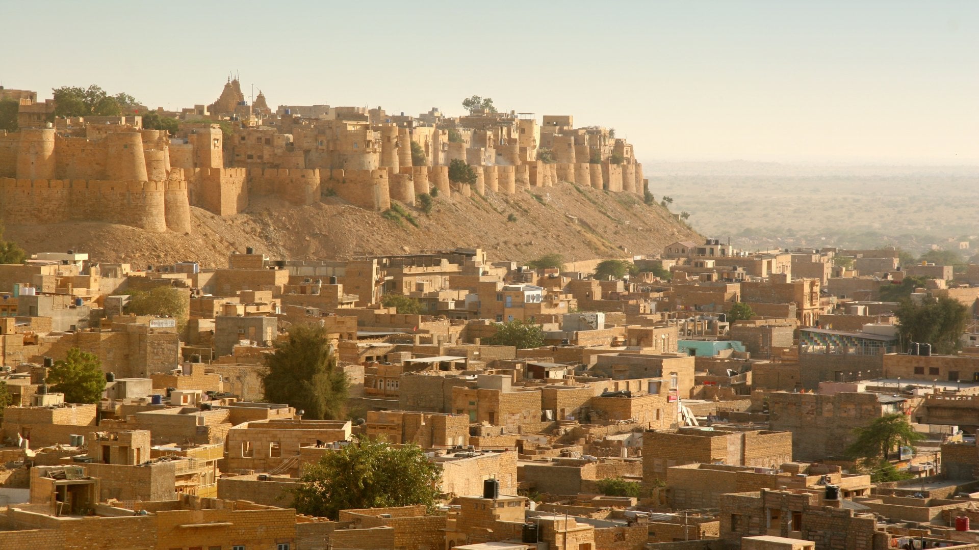Jaisalmer Fort in sunset light, Rajasthan, India, Asia