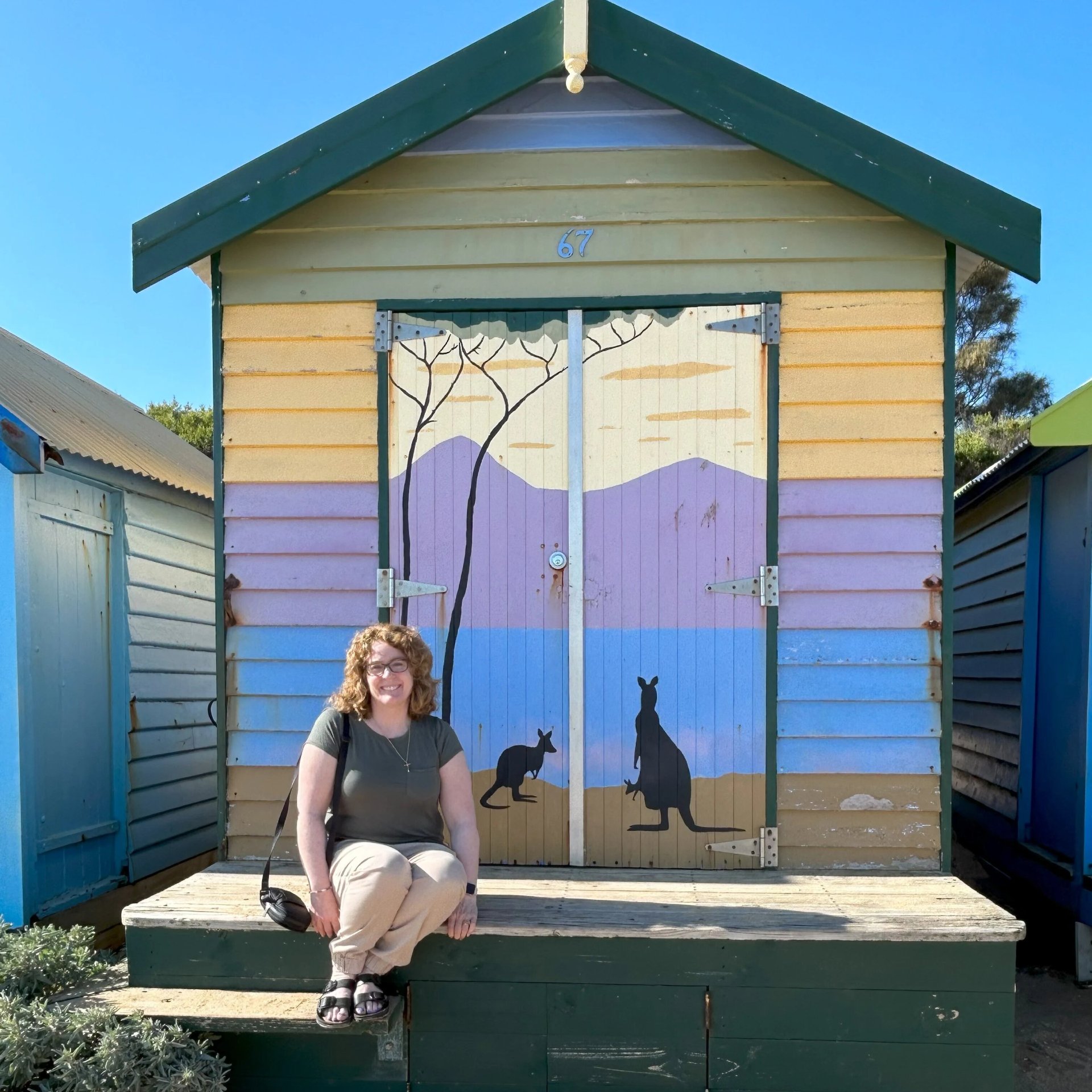 Joanne Palanuik at the iconic Brighton Beach Boxes 